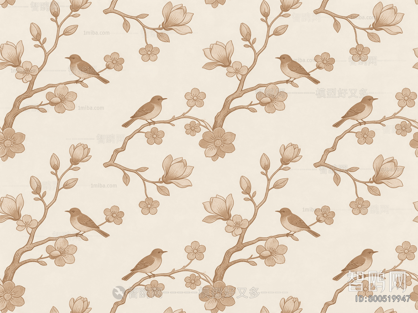 Animal And Plant Pattern Wallpaper