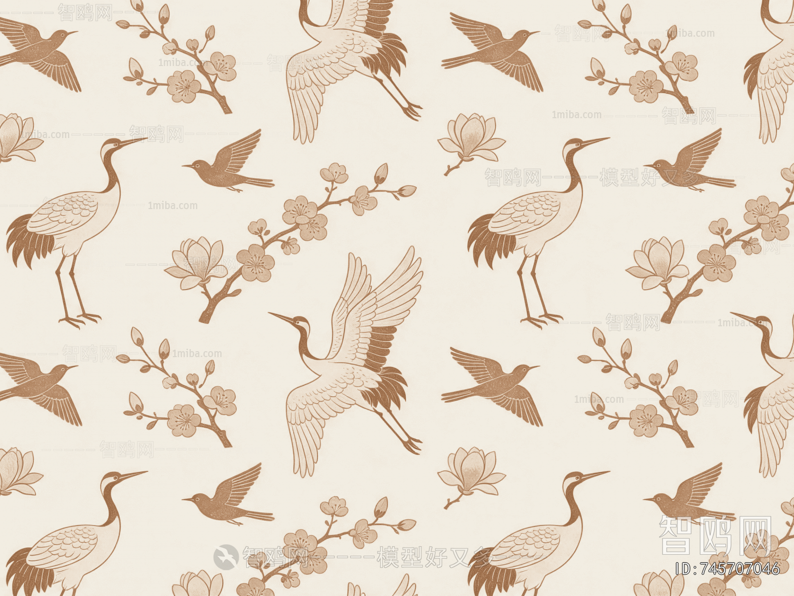 Animal And Plant Pattern Wallpaper
