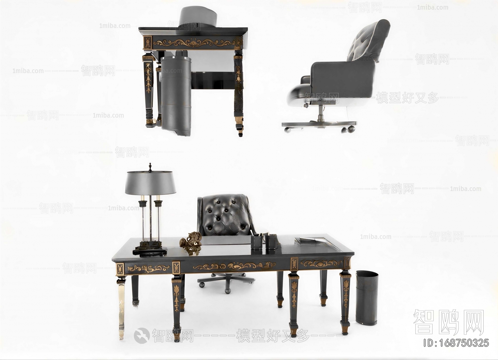 European Style Computer Desk And Chair
