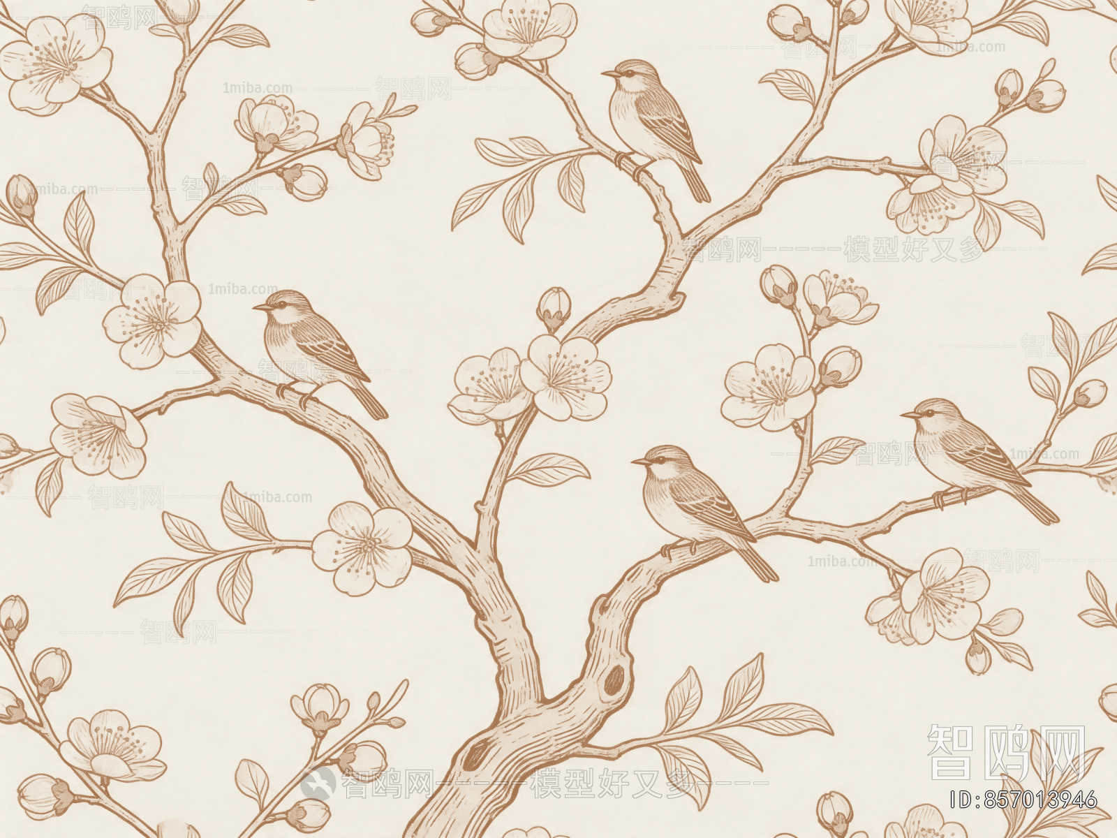 Animal And Plant Pattern Wallpaper