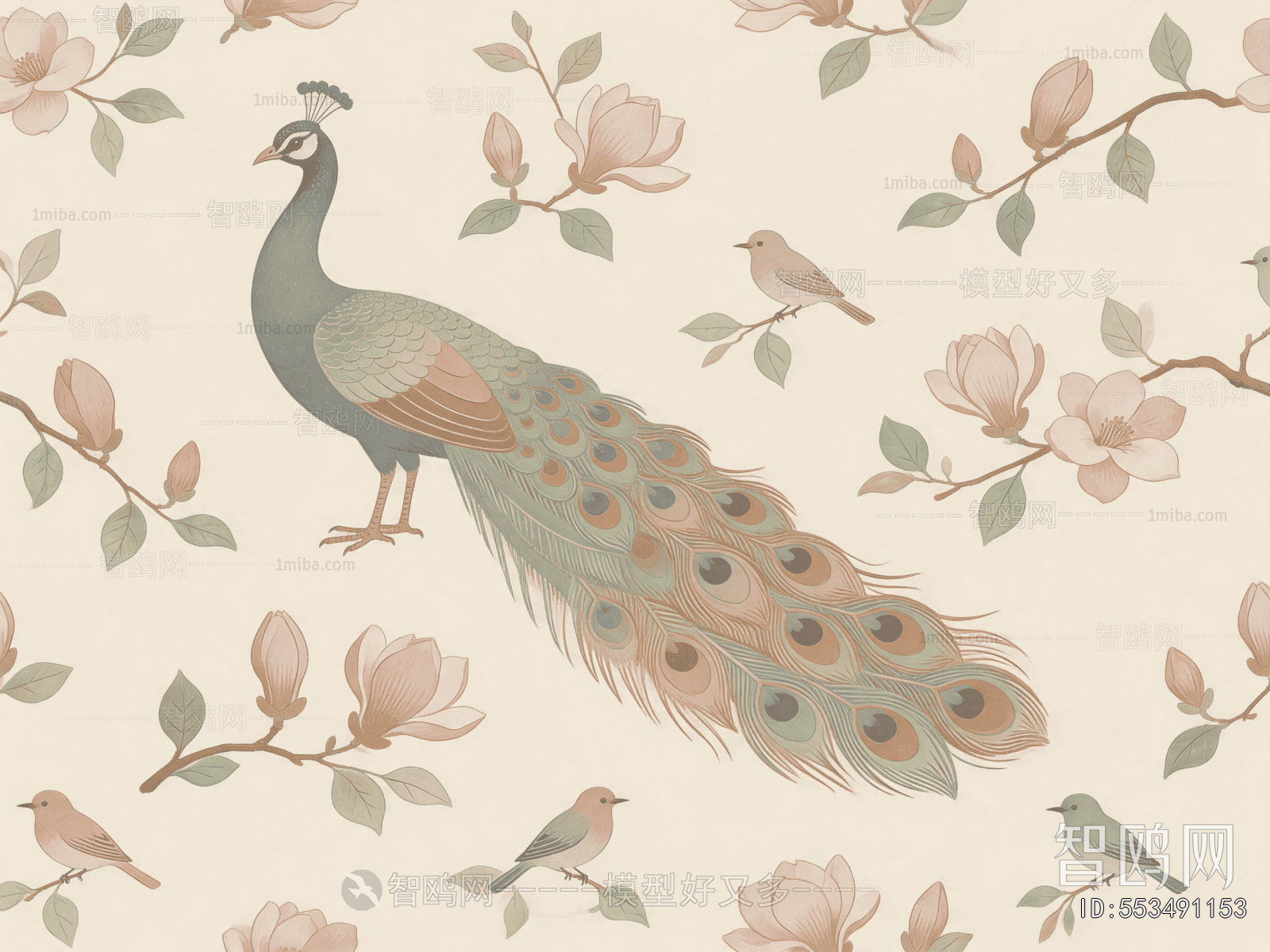 Animal And Plant Pattern Wallpaper