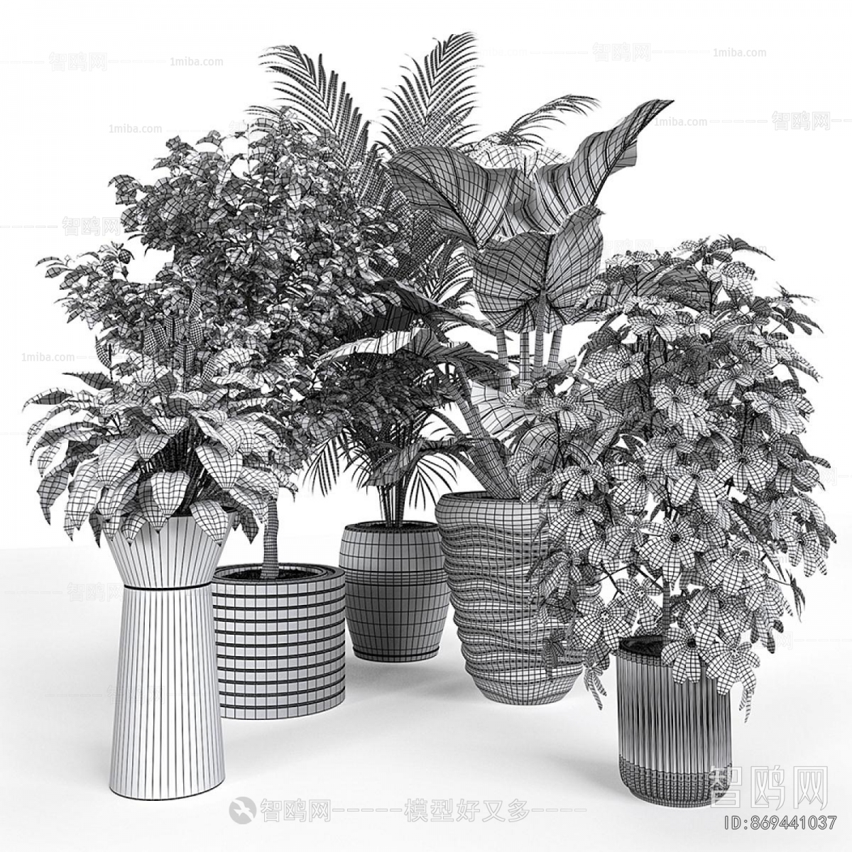 Modern Ground Green Plant Potted Plants