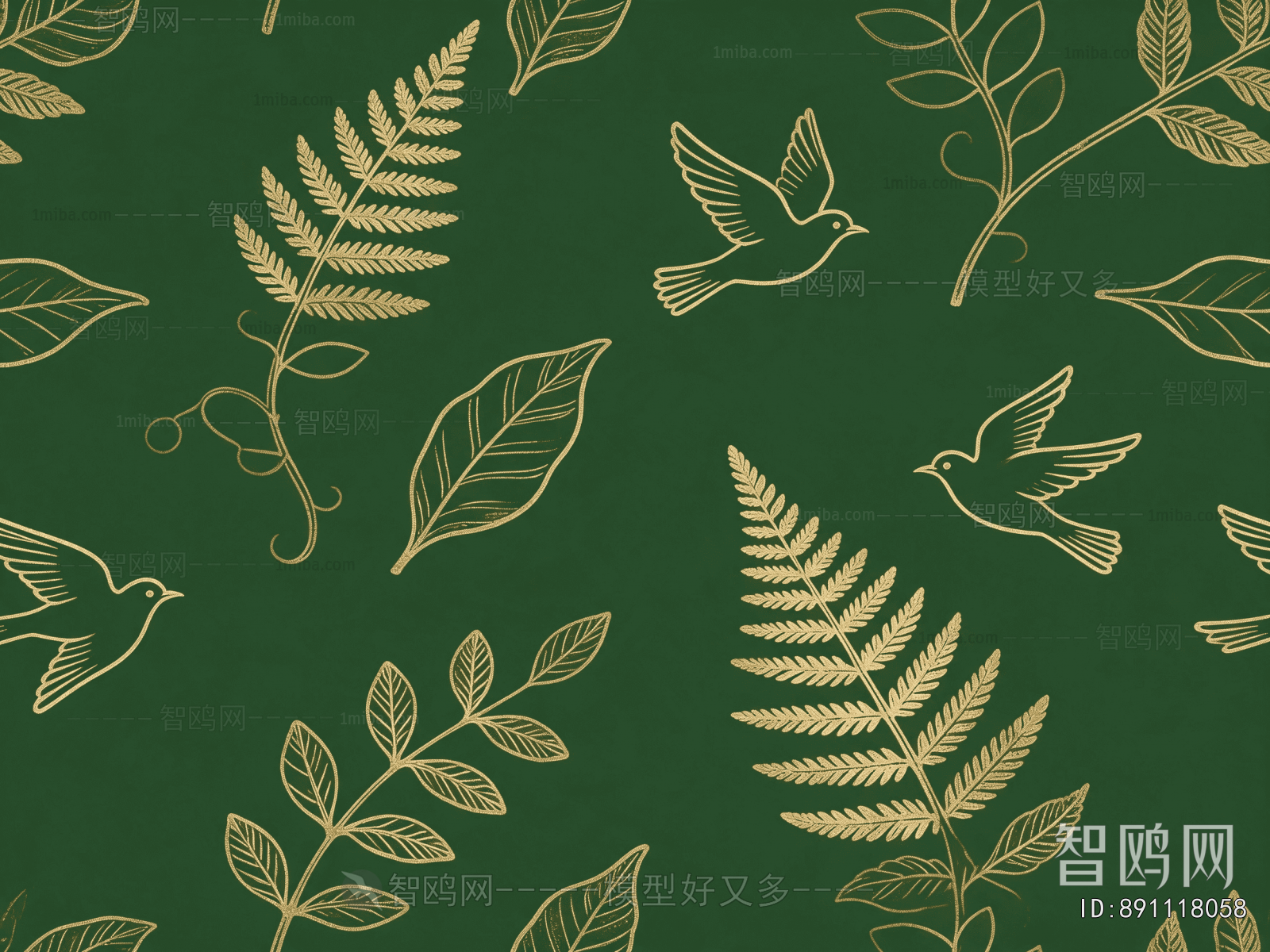 Animal And Plant Pattern Wallpaper