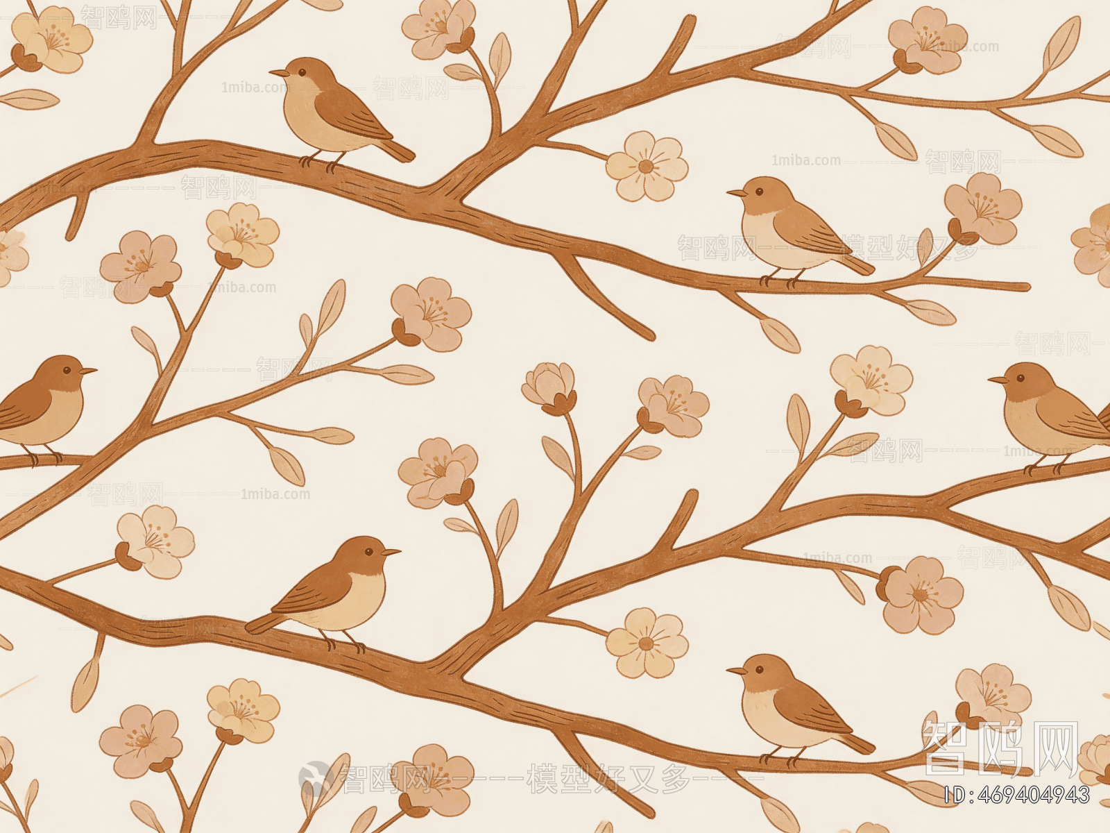 Animal And Plant Pattern Wallpaper