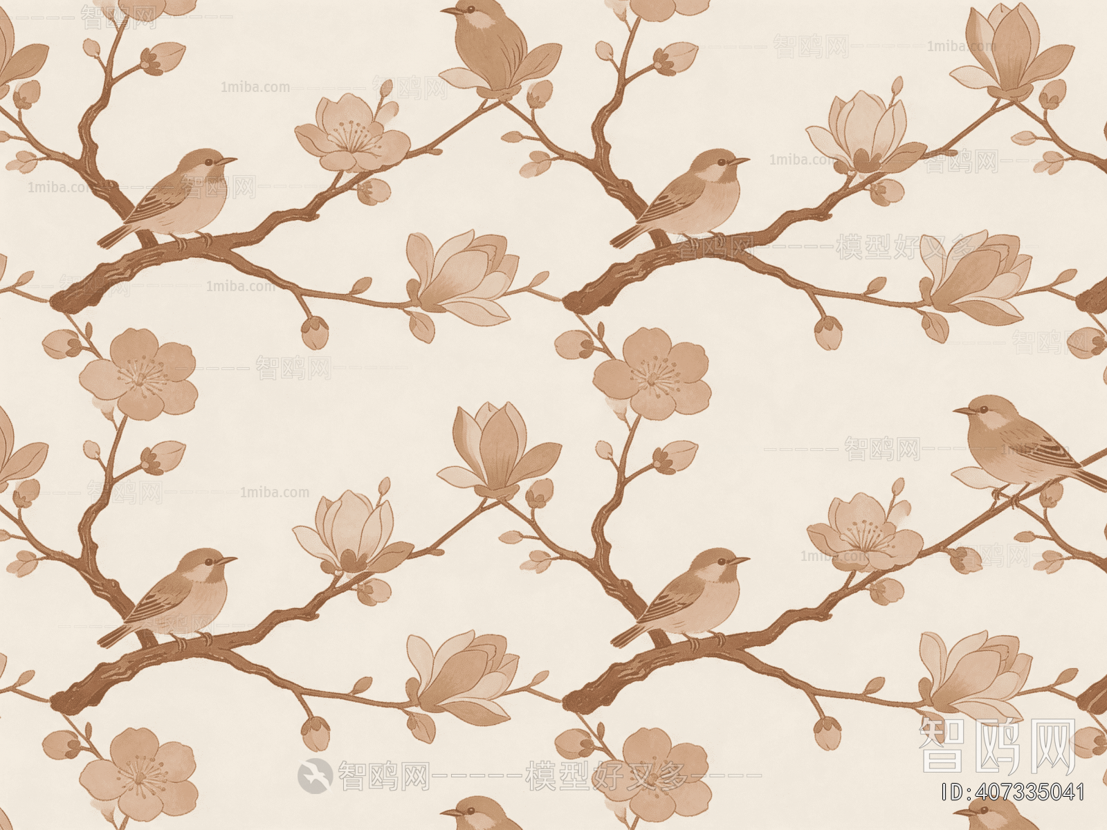 Animal And Plant Pattern Wallpaper