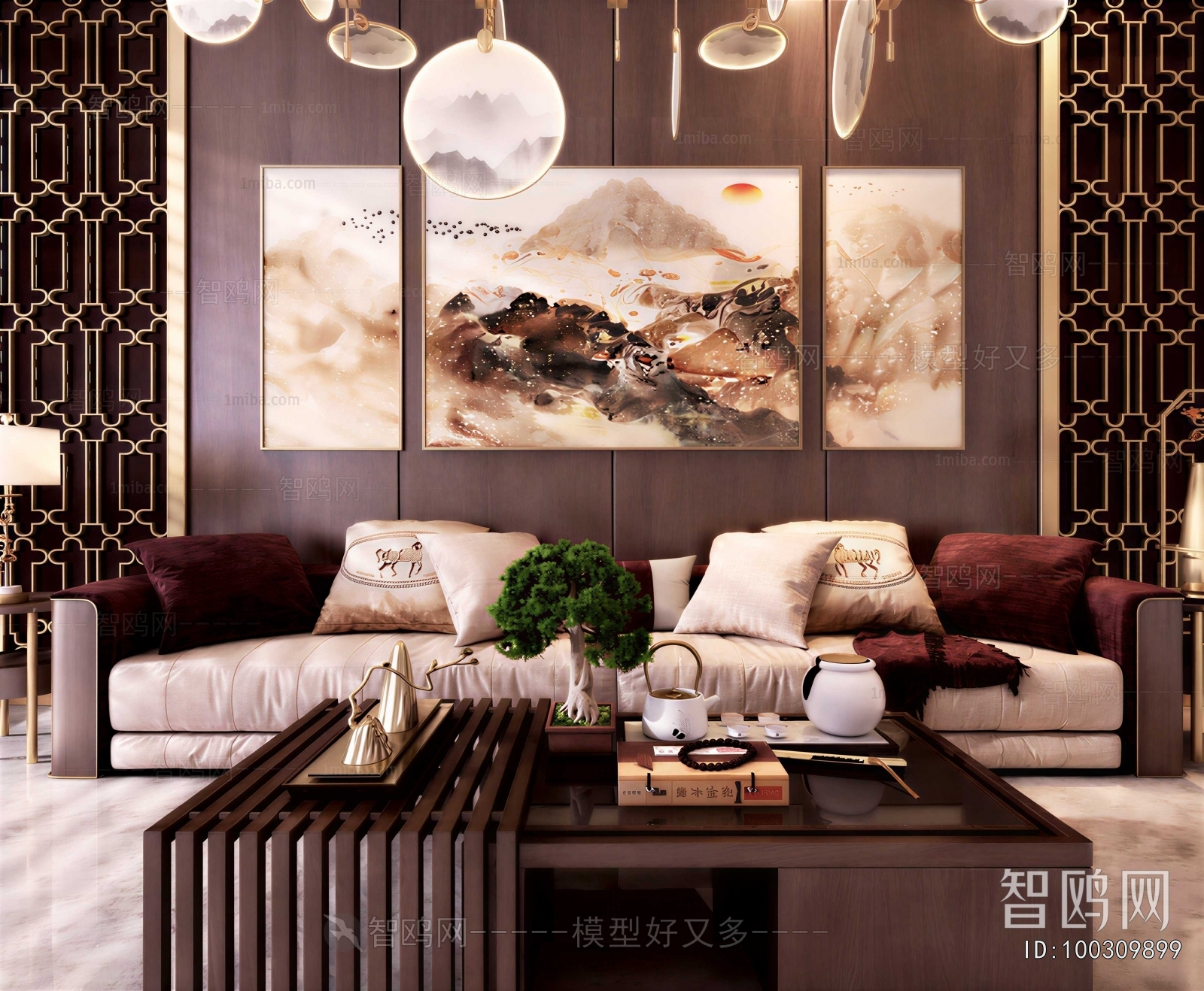 New Chinese Style Sofa Combination