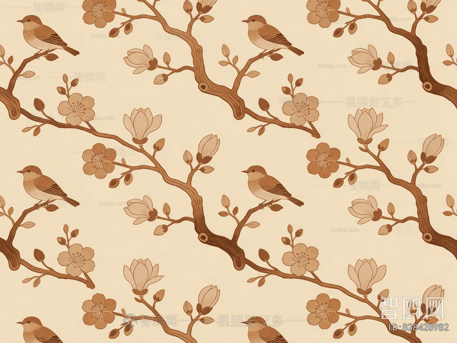 Animal And Plant Pattern Wallpaper