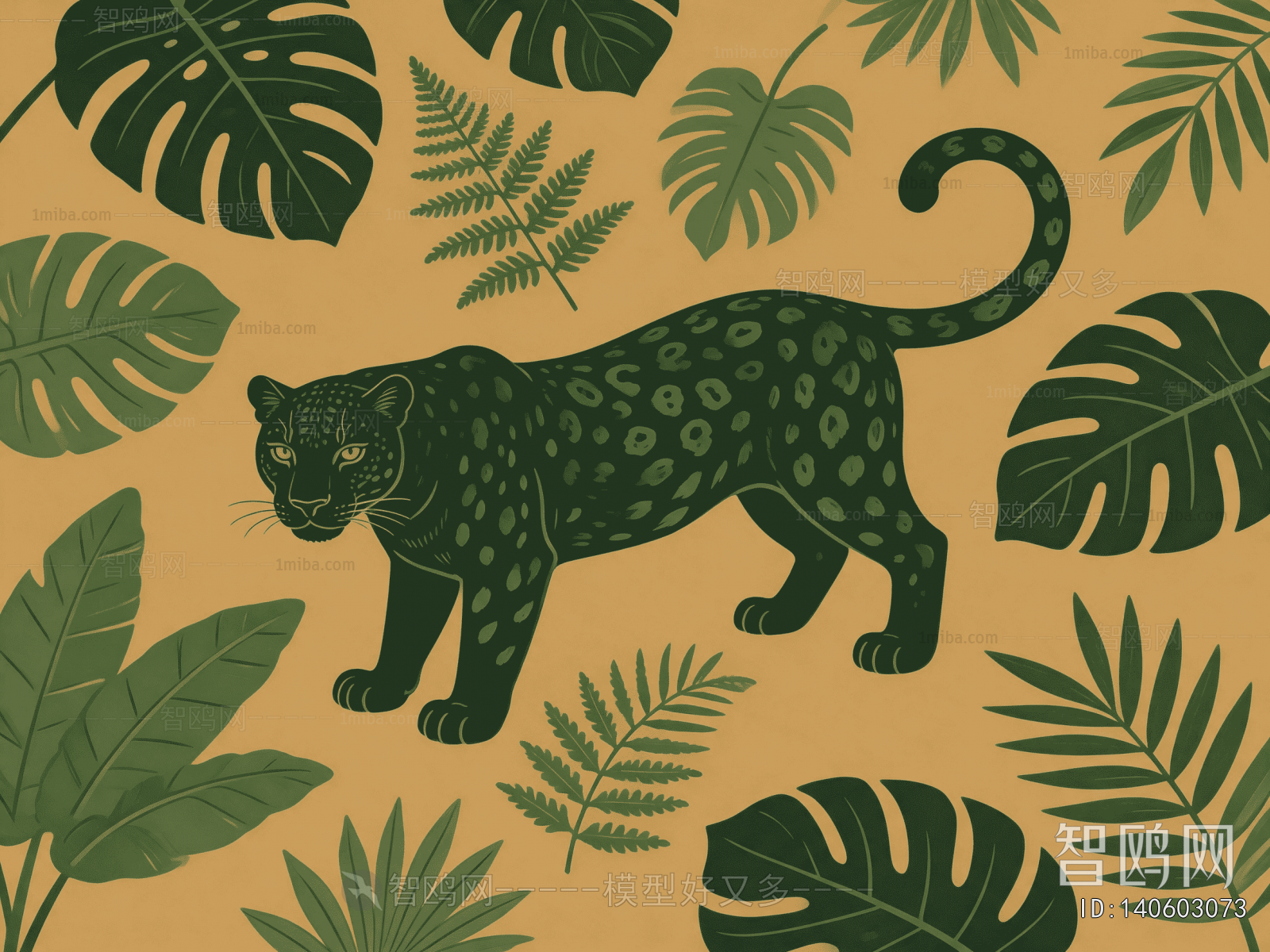 Animal And Plant Pattern Wallpaper