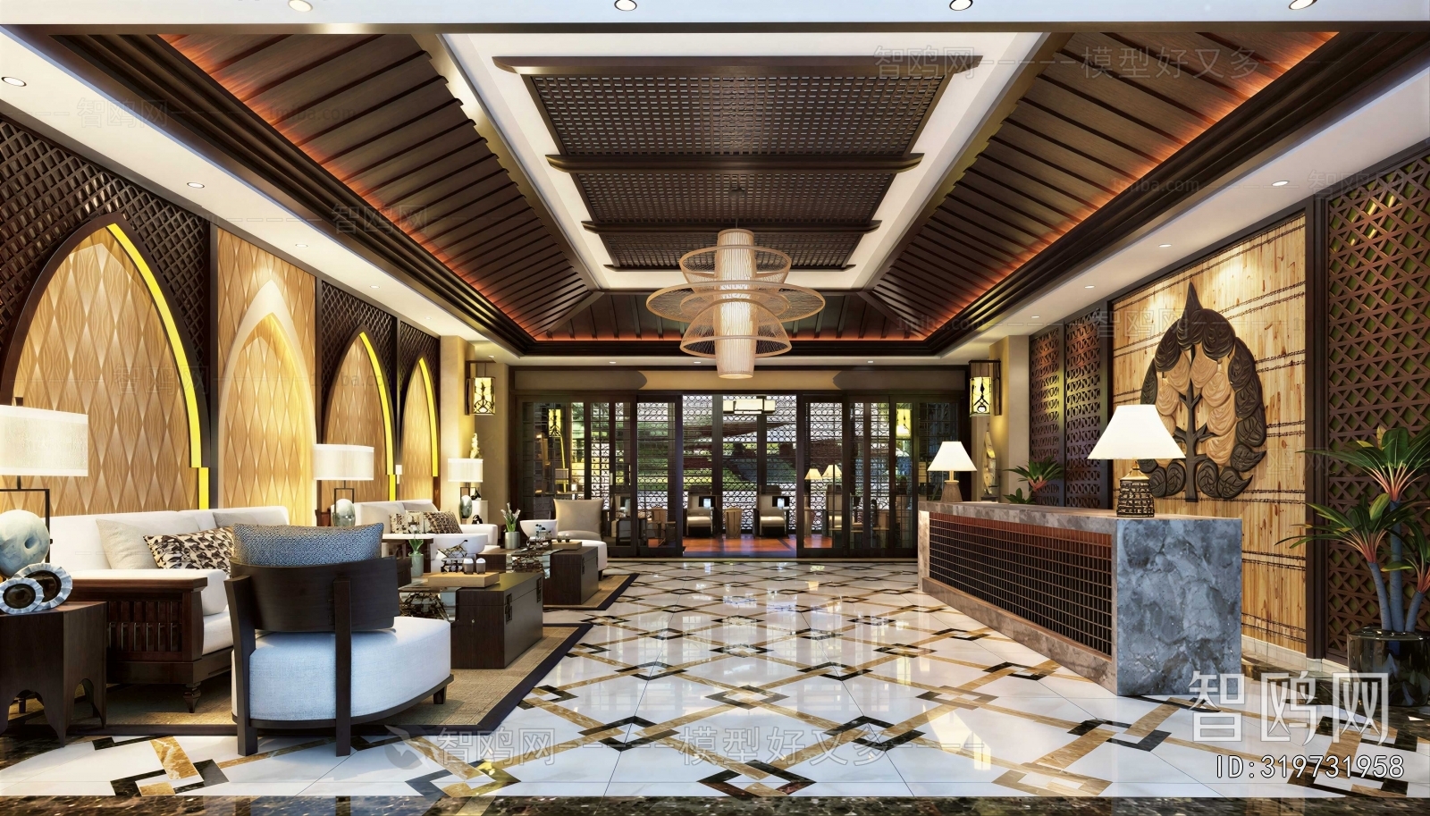 Southeast Asian Style Lobby Hall