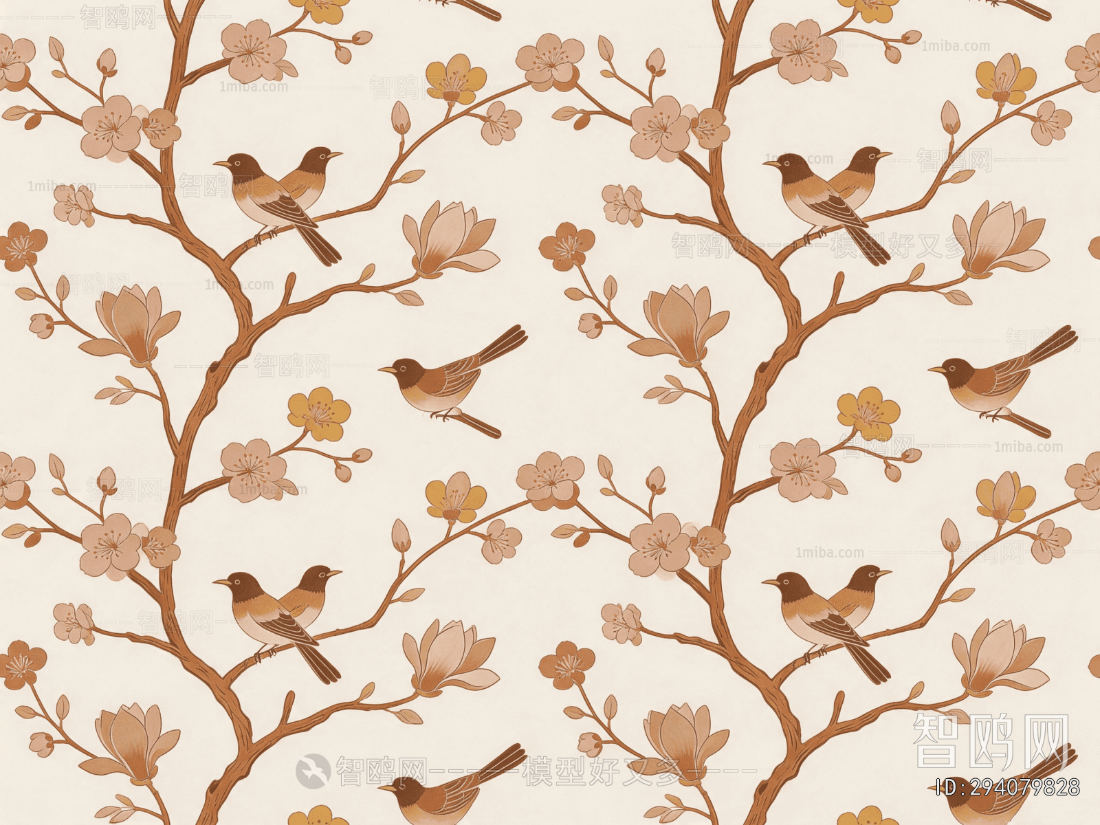 Animal And Plant Pattern Wallpaper
