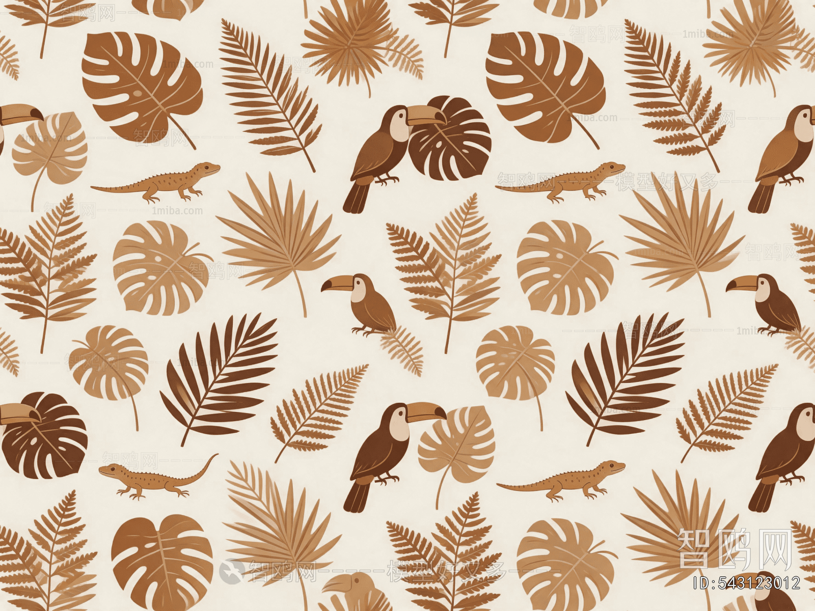 Animal And Plant Pattern Wallpaper
