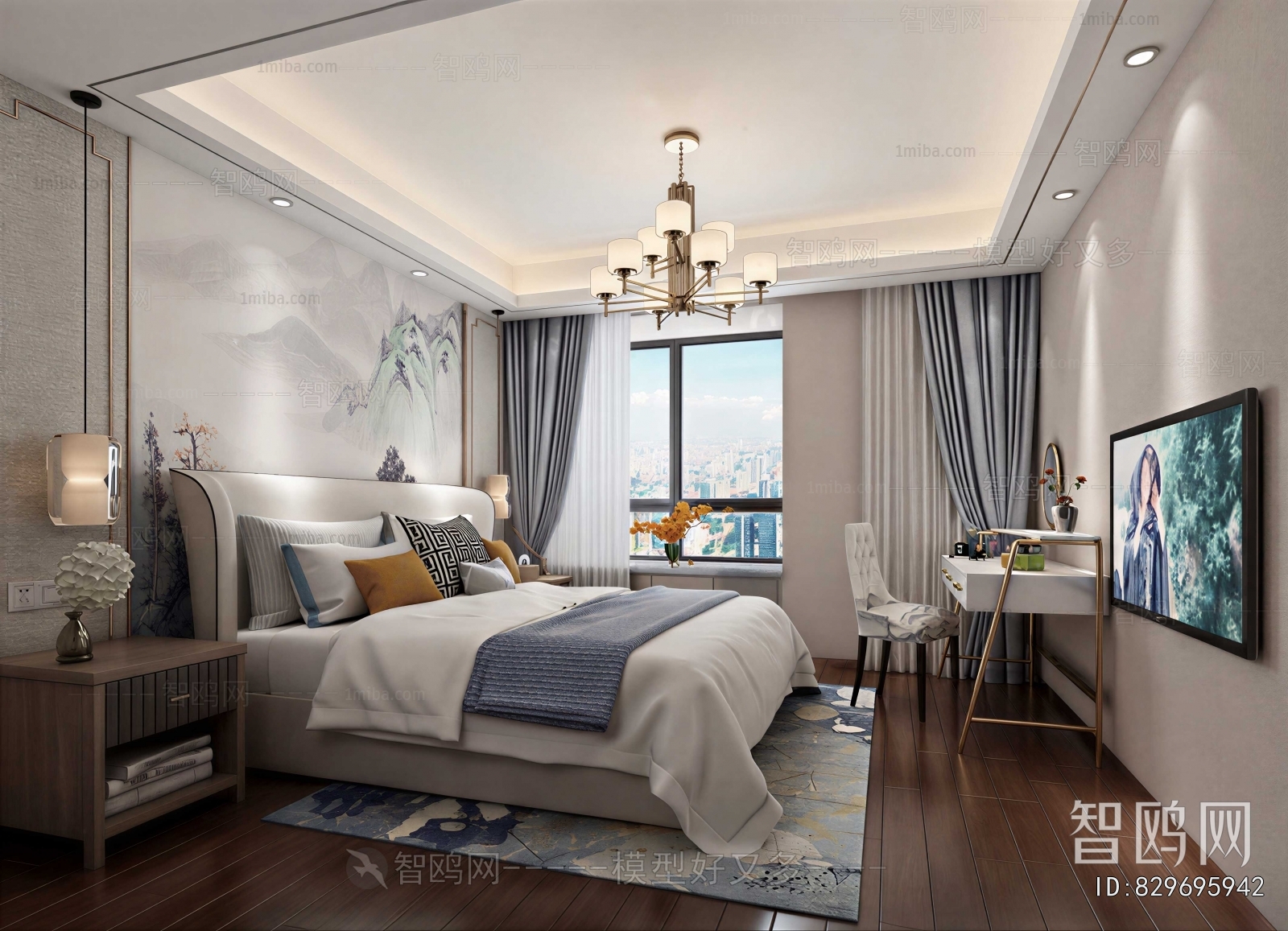 New Chinese Style Bedroom