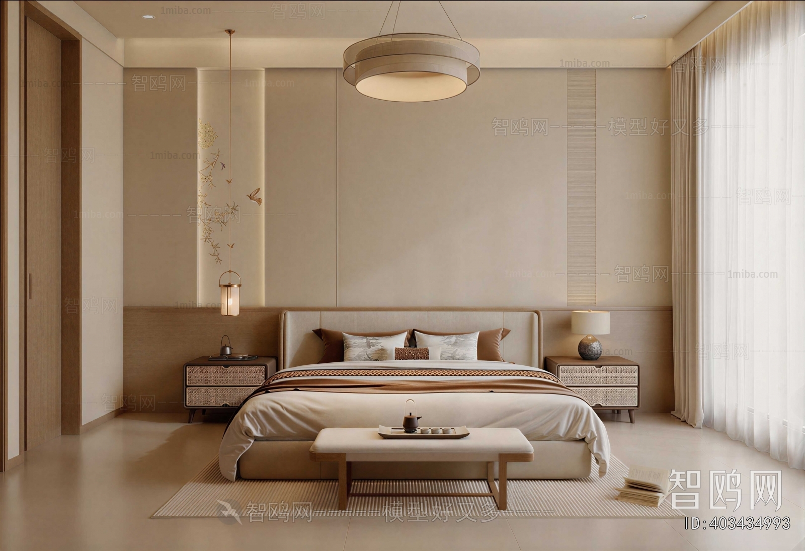 New Chinese Style Bedroom