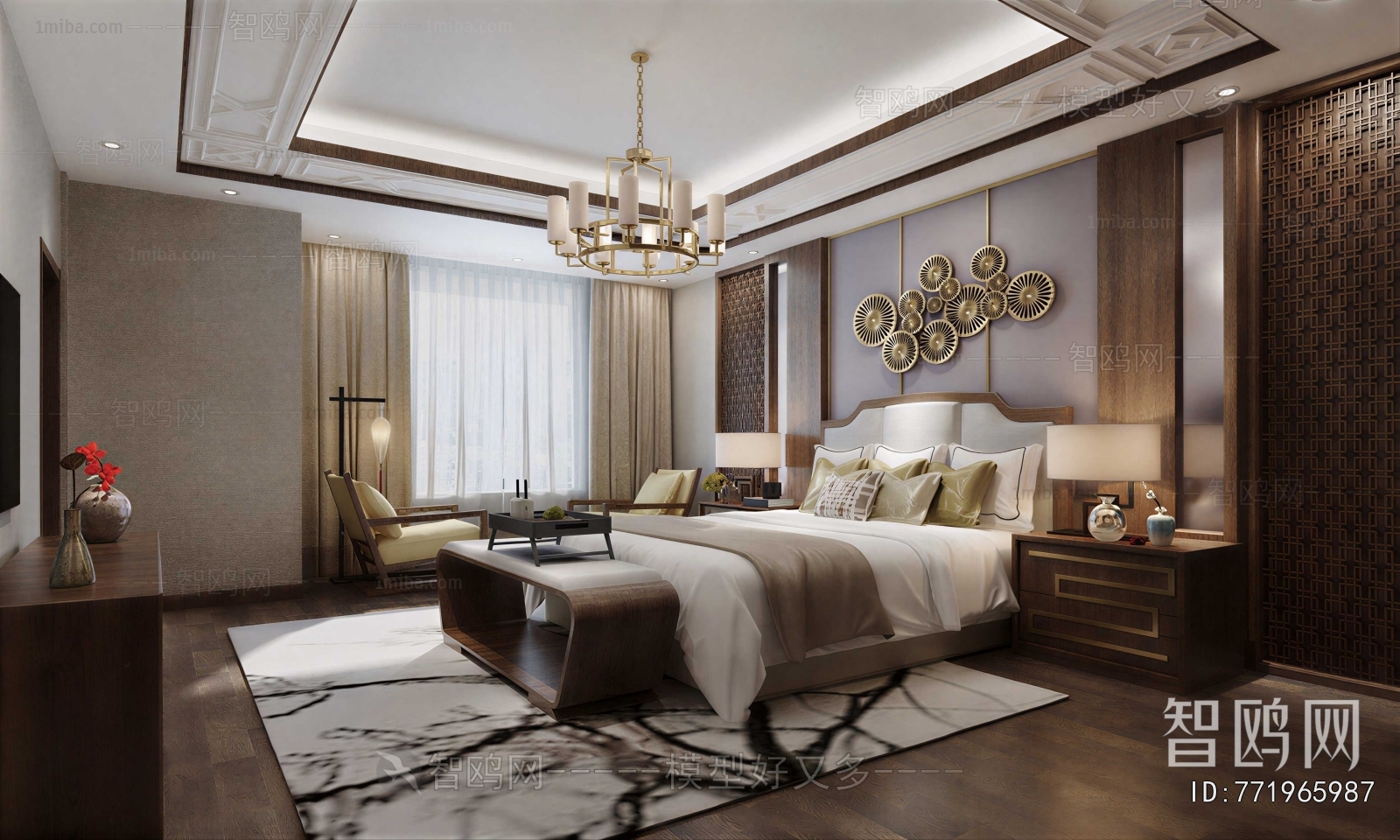New Chinese Style Bedroom