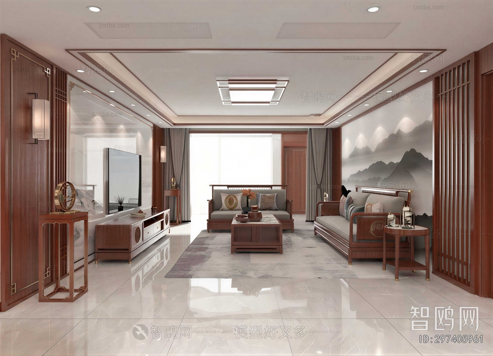 New Chinese Style A Living Room