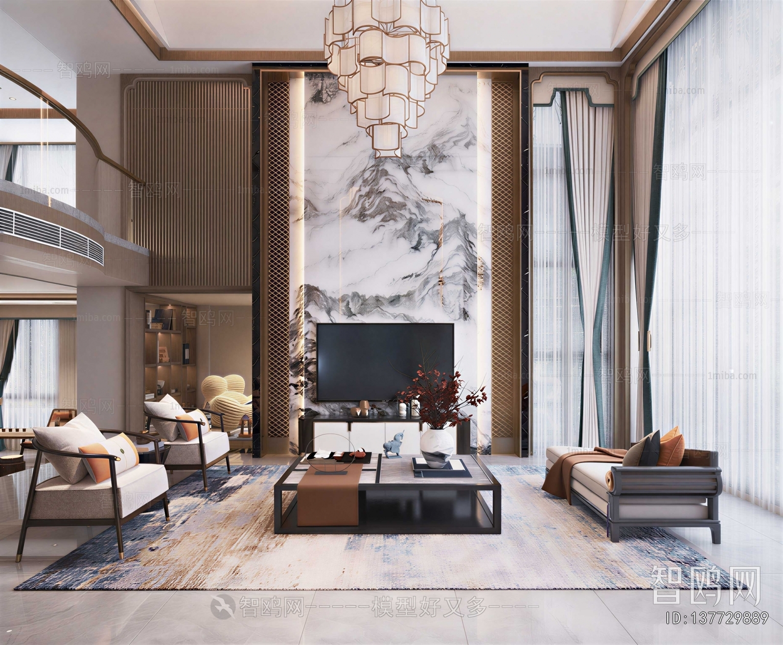 New Chinese Style A Living Room