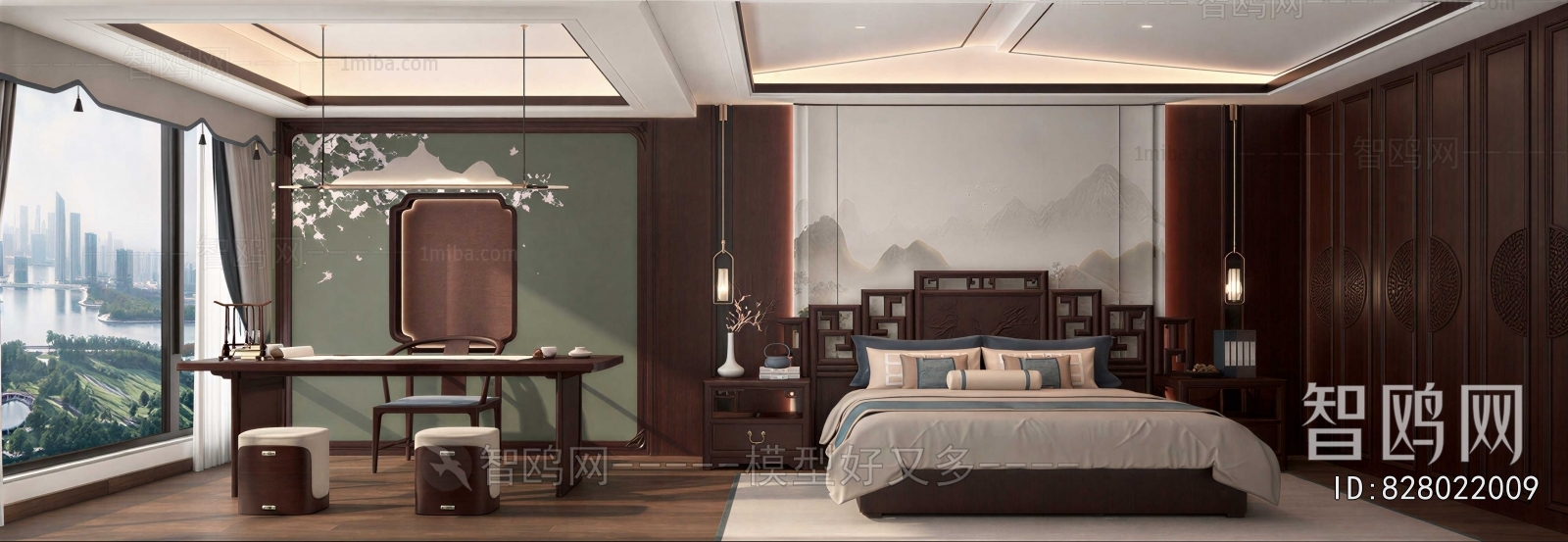 New Chinese Style Bedroom