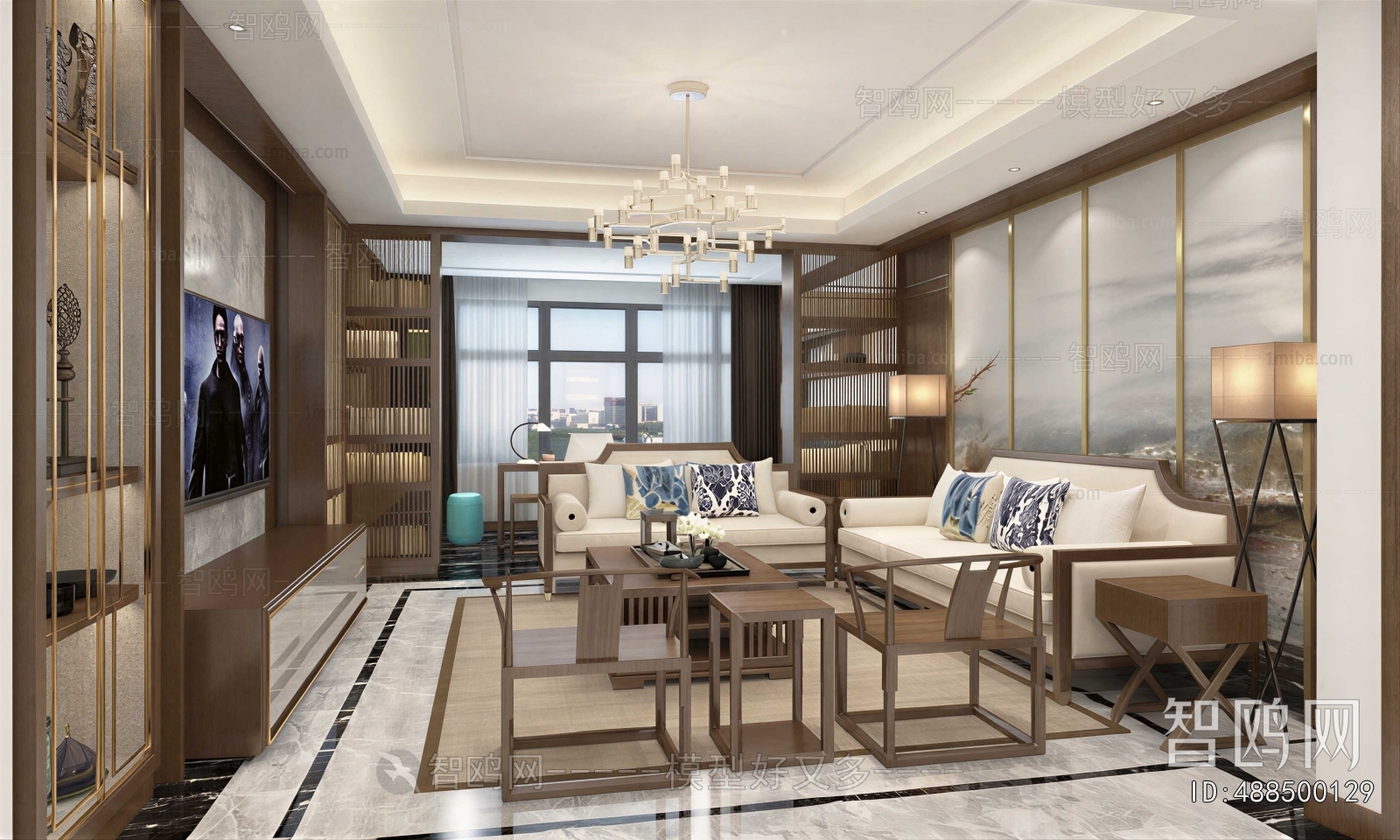 New Chinese Style A Living Room