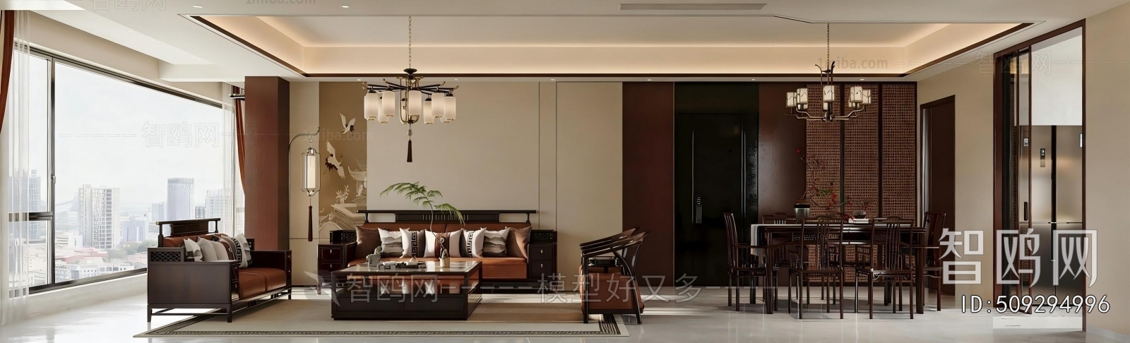 New Chinese Style A Living Room