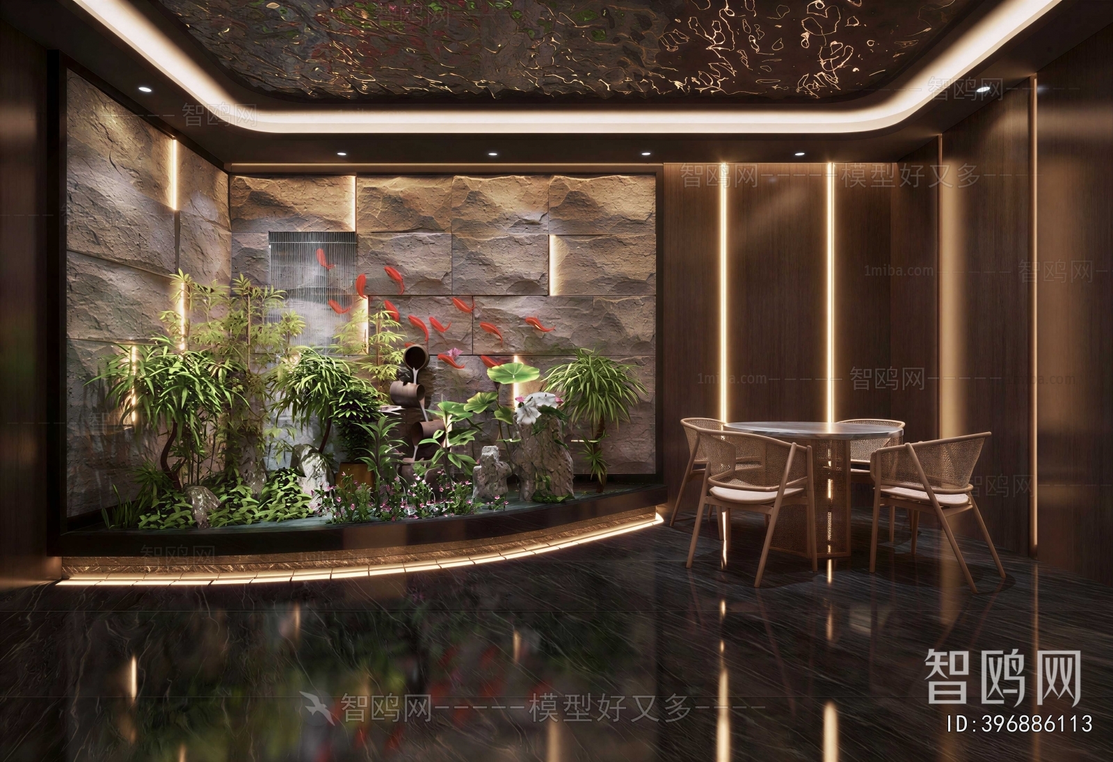 New Chinese Style Plant Landscaping