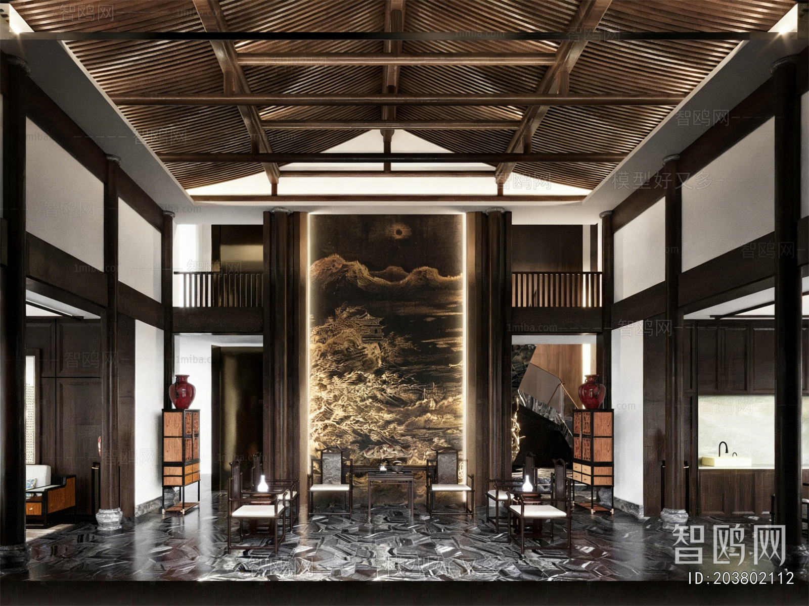 New Chinese Style A Living Room