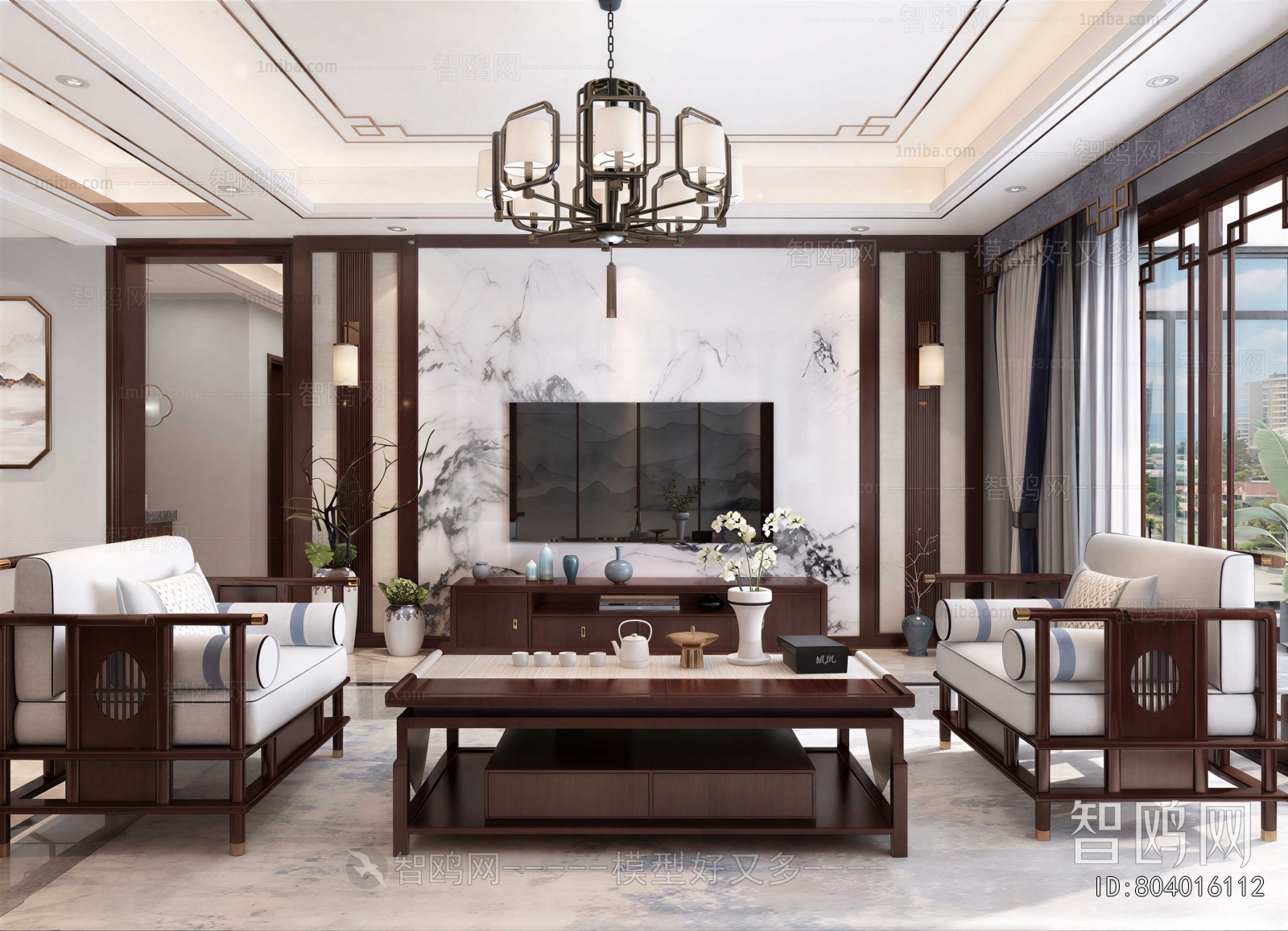 New Chinese Style A Living Room