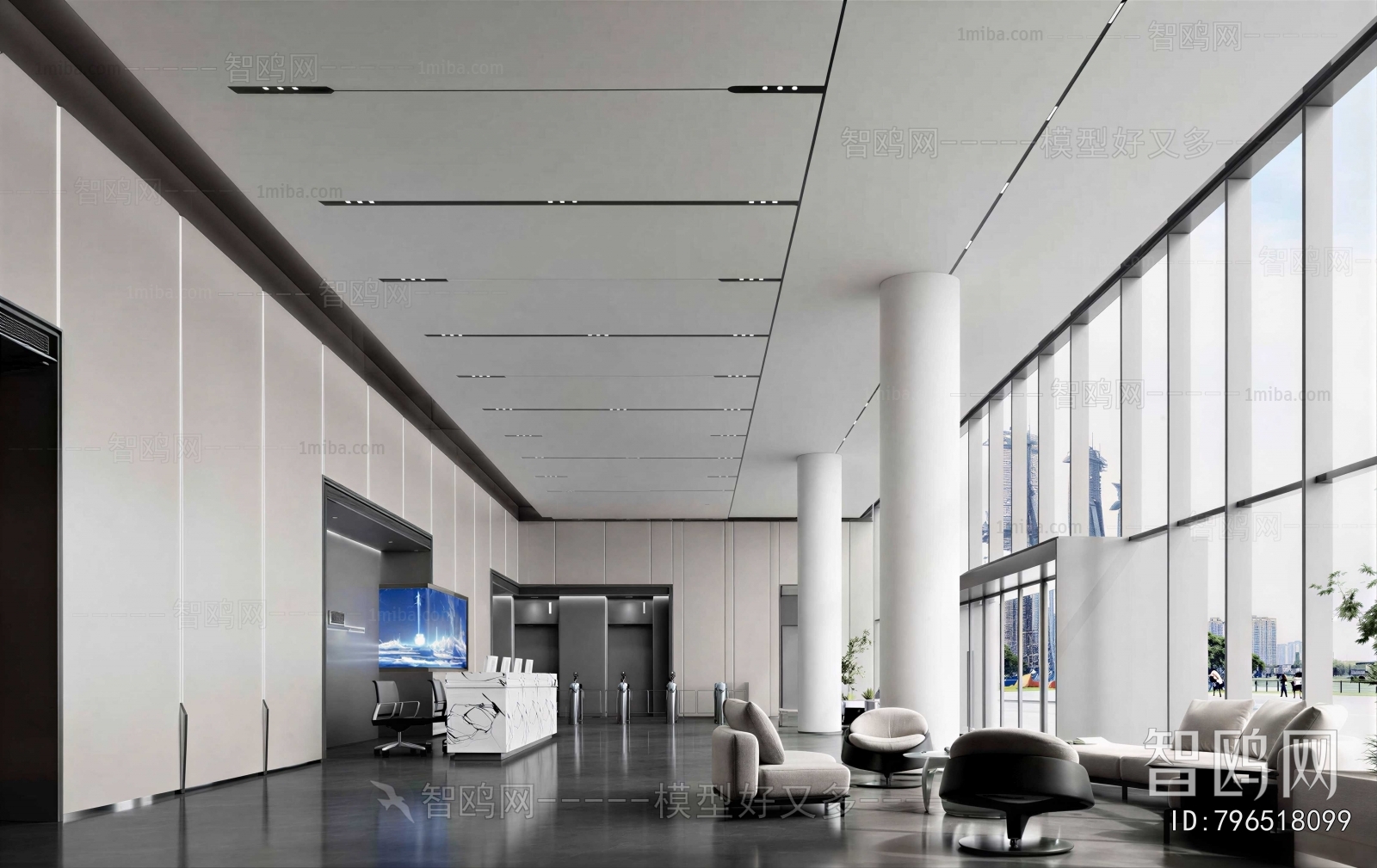 Modern Office Reception Desk