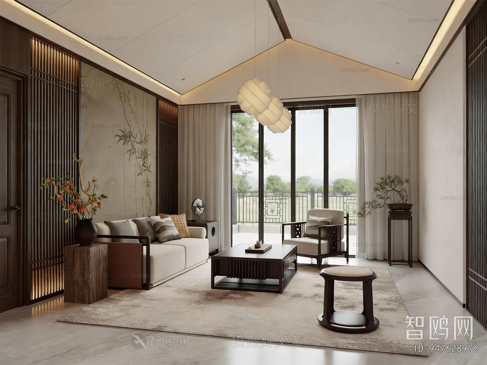 New Chinese Style A Living Room