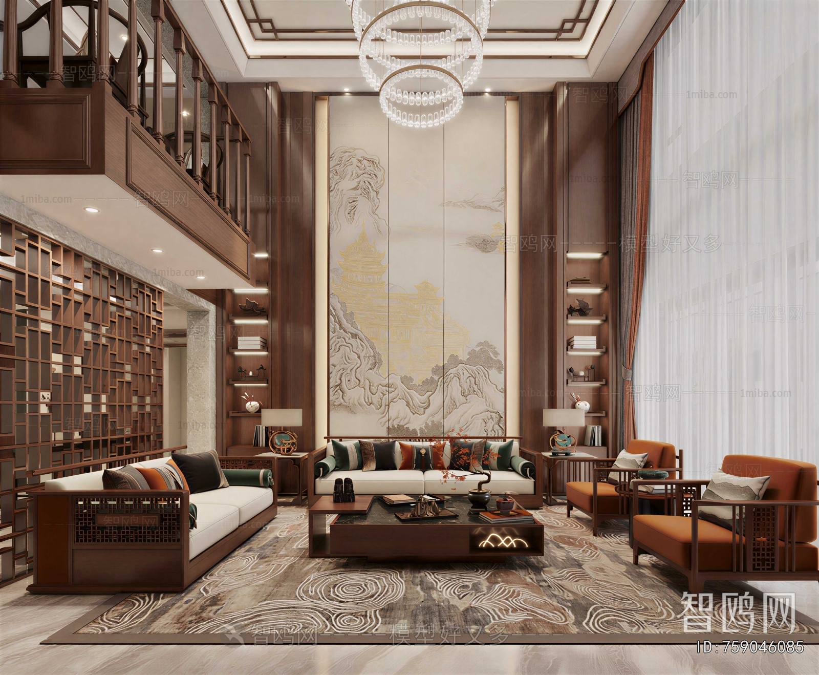 New Chinese Style A Living Room