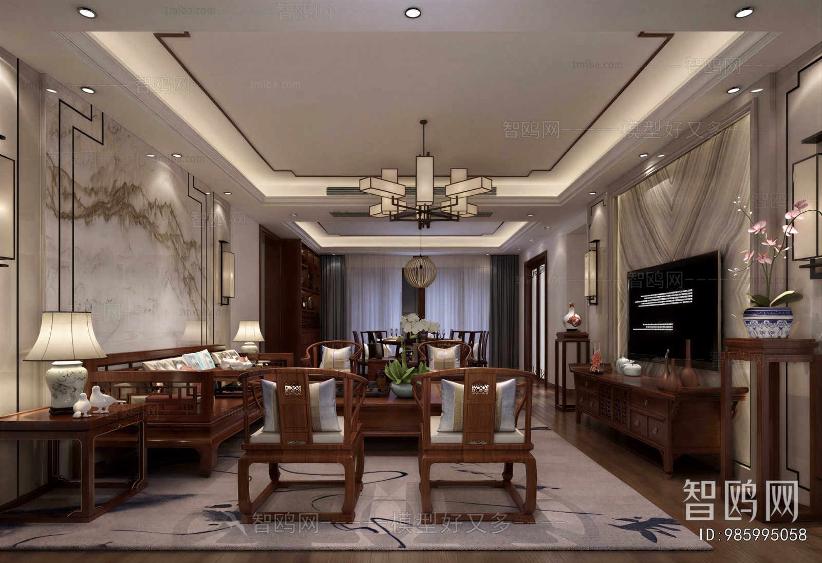 New Chinese Style A Living Room
