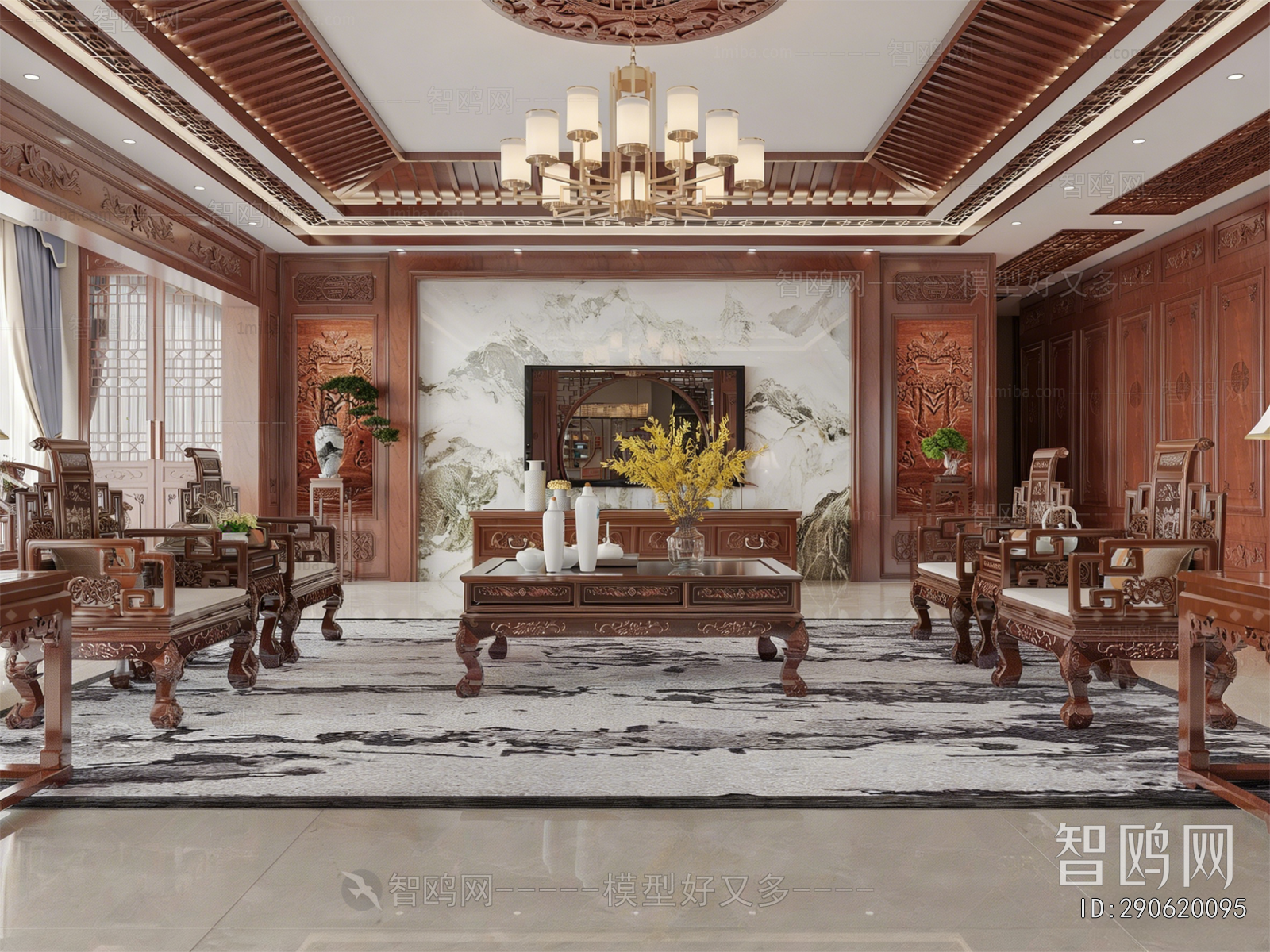 New Chinese Style A Living Room