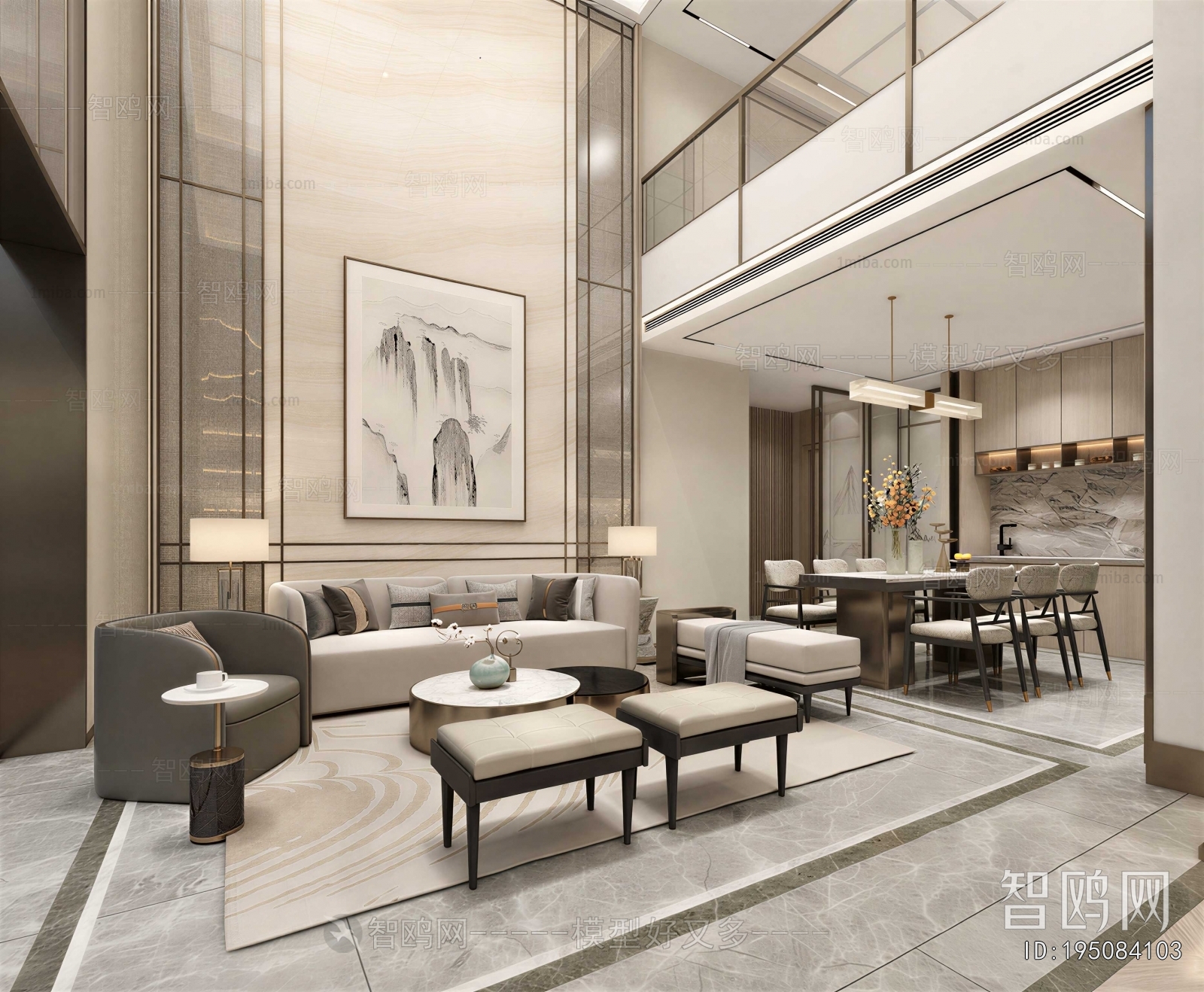New Chinese Style A Living Room