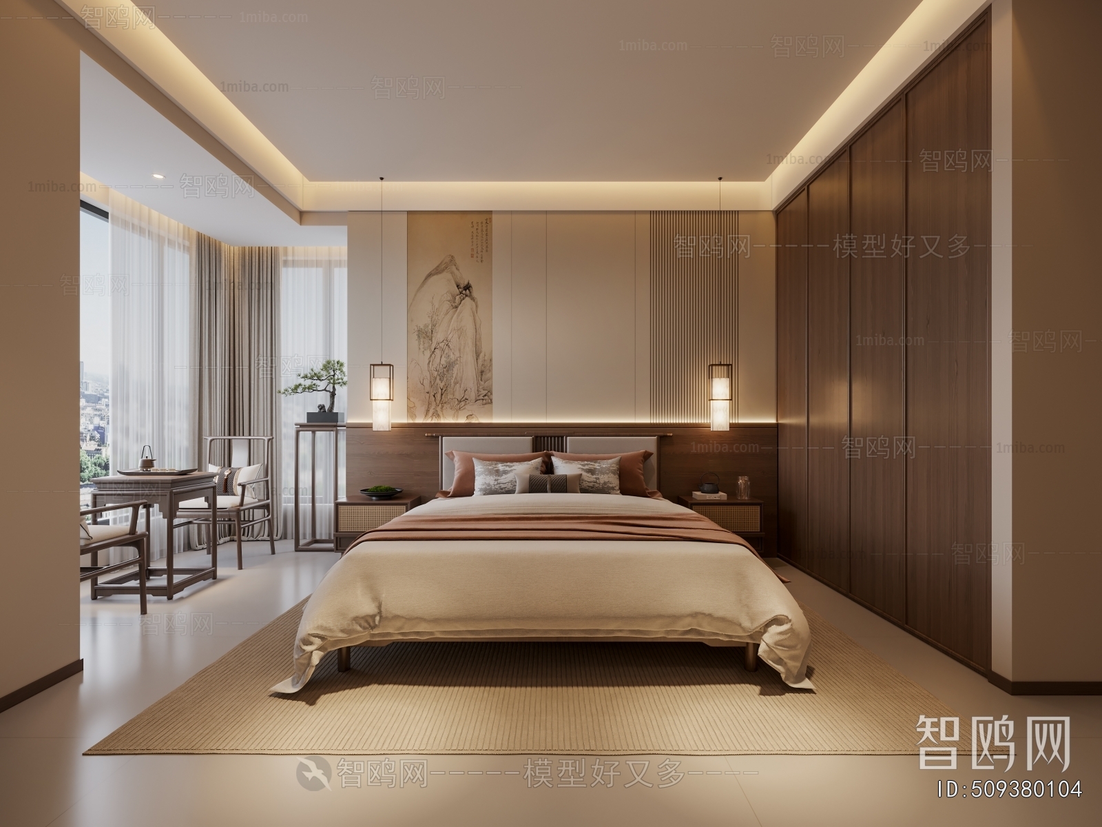New Chinese Style Bedroom