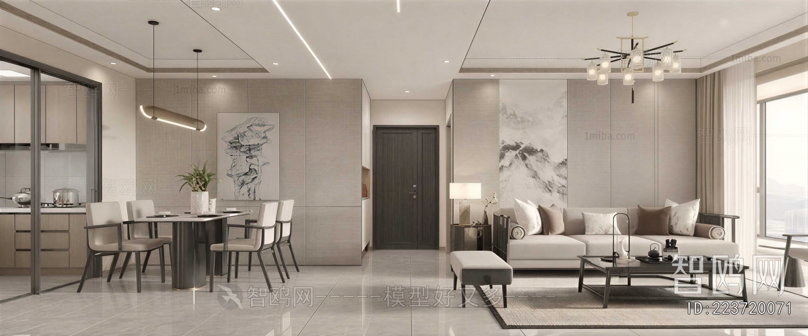 New Chinese Style A Living Room
