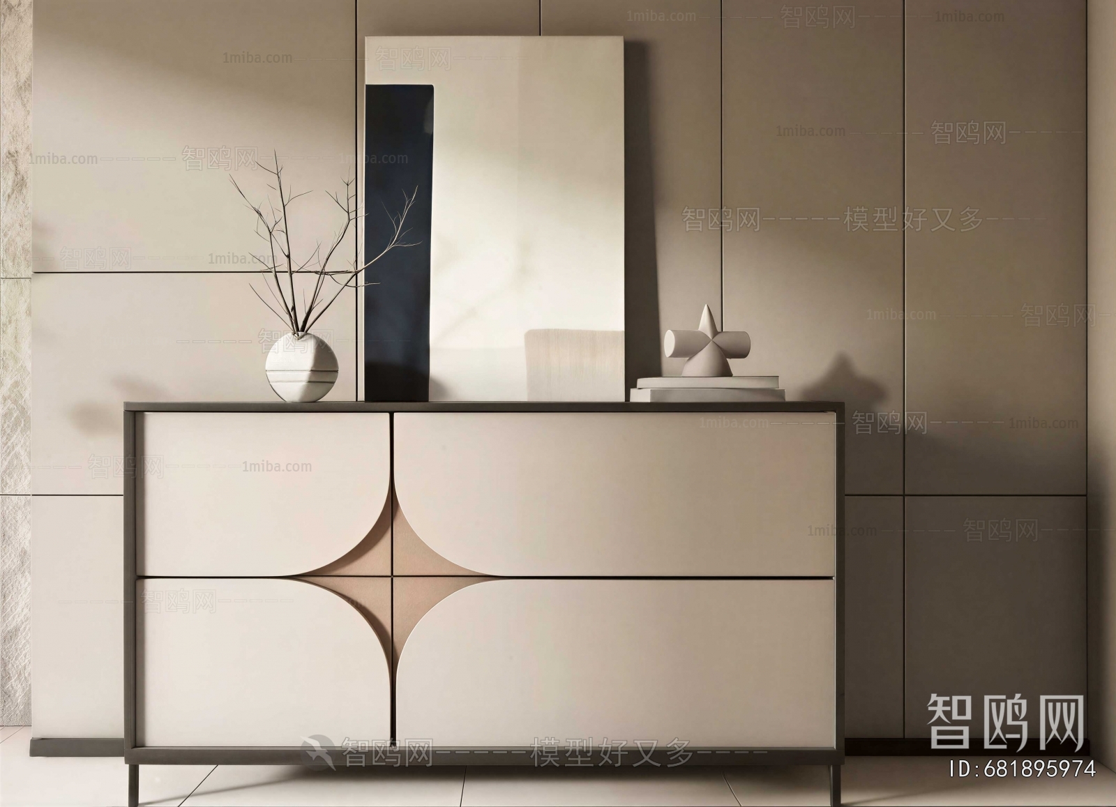 Wabi-sabi Style Side Cabinet