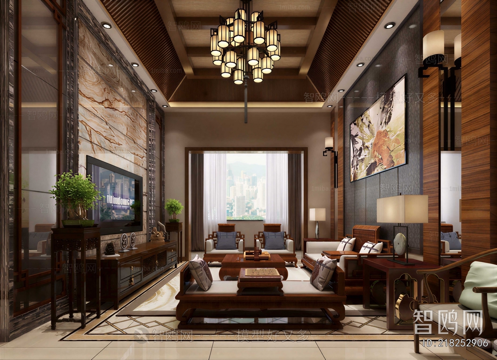 New Chinese Style A Living Room