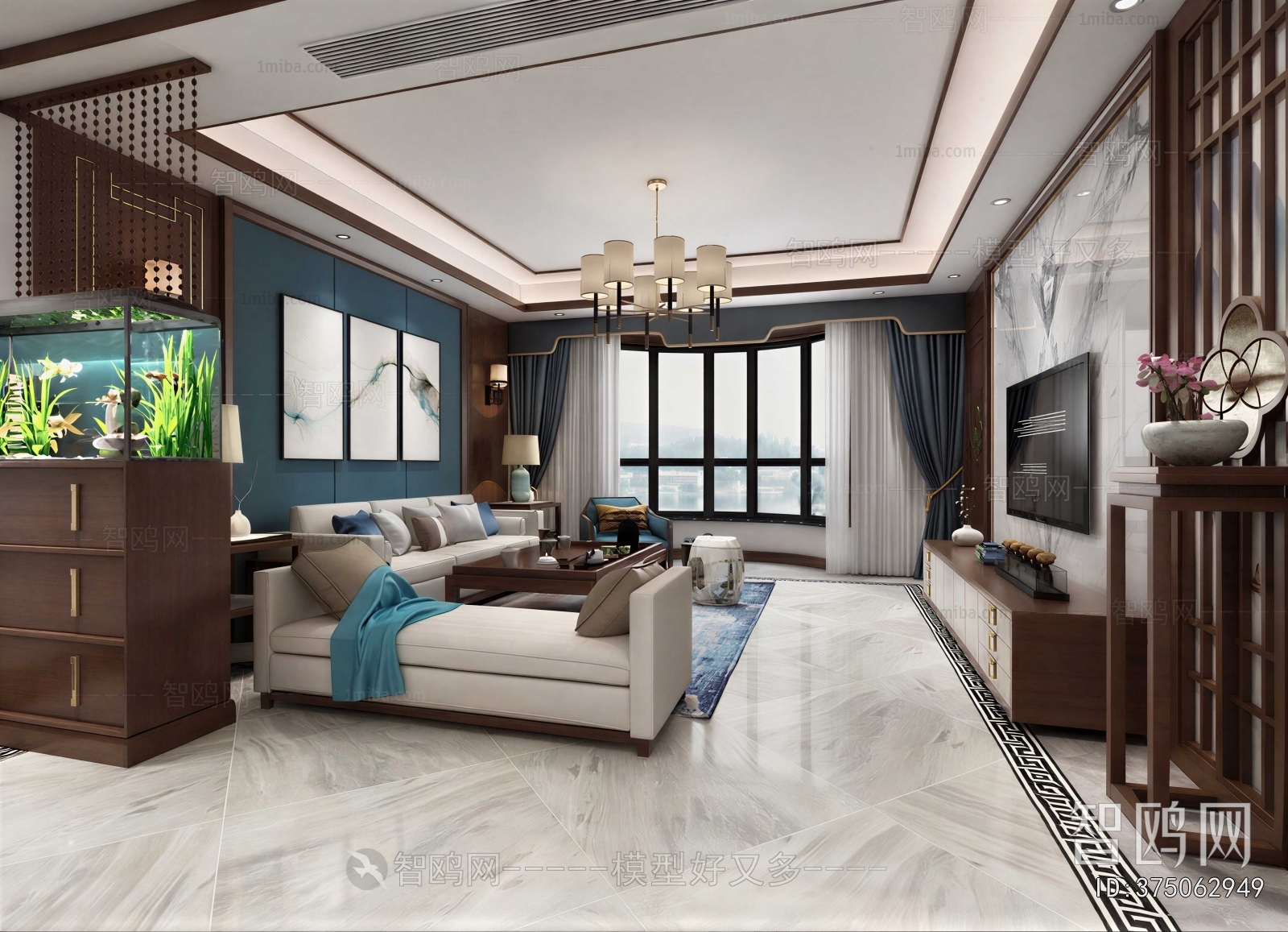 New Chinese Style A Living Room