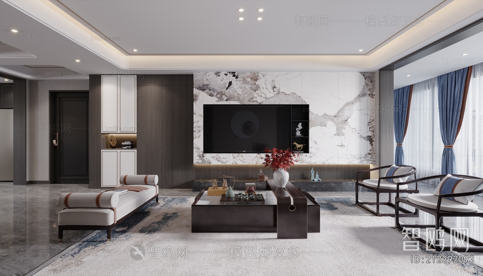 New Chinese Style A Living Room
