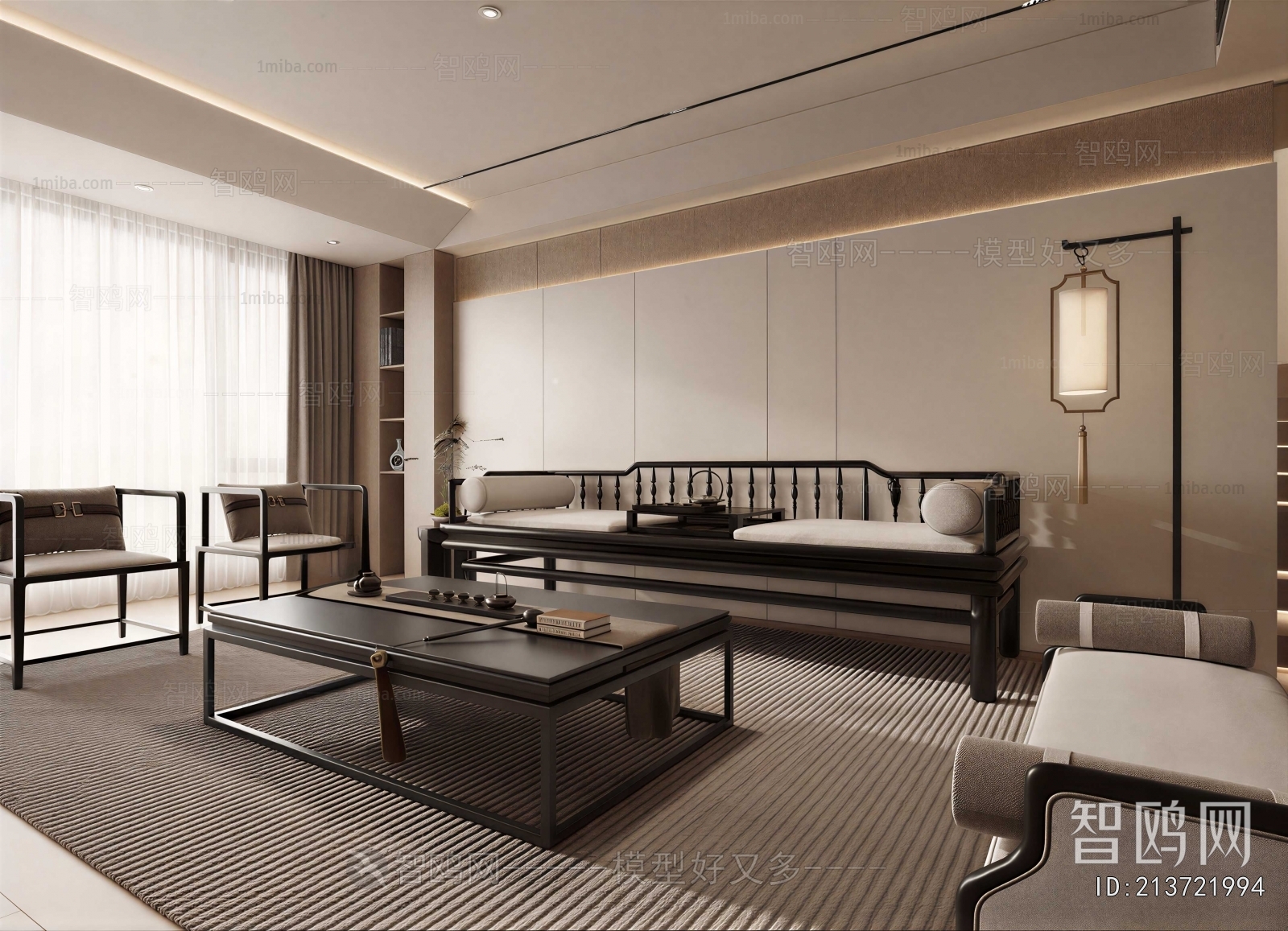 New Chinese Style A Living Room