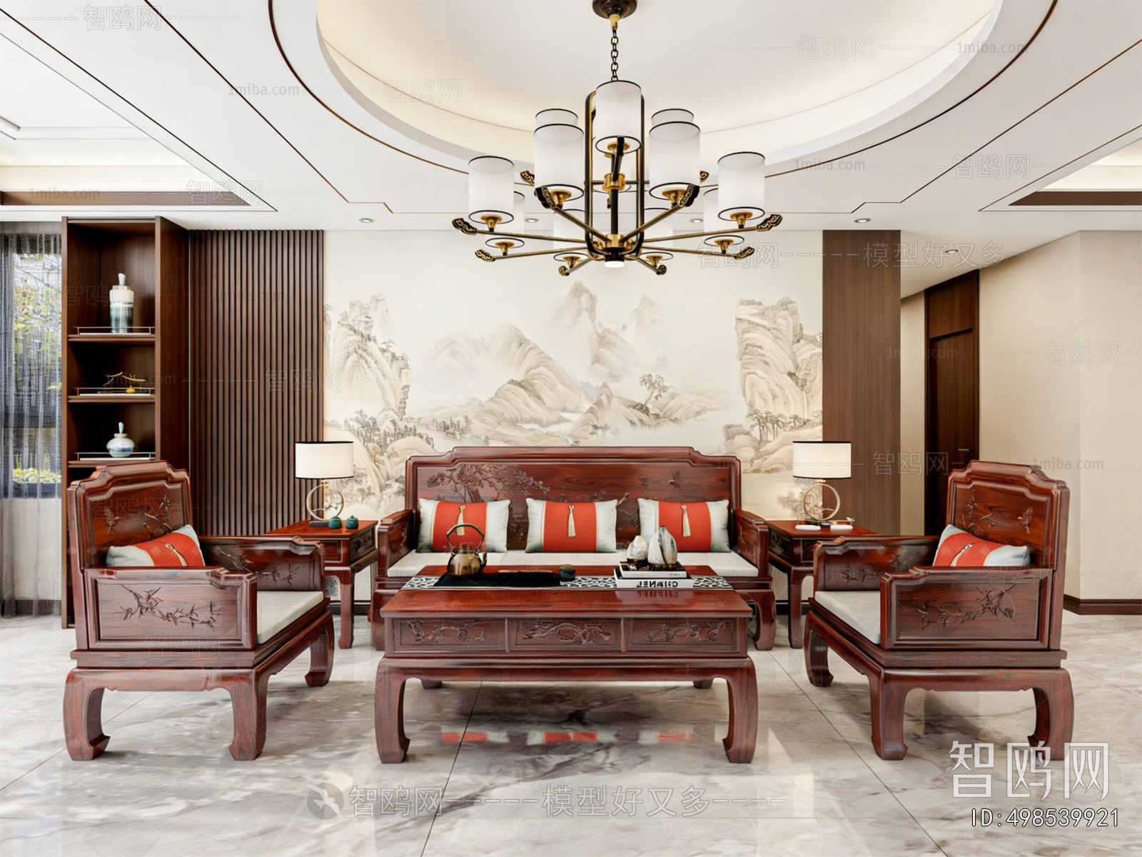 New Chinese Style A Living Room