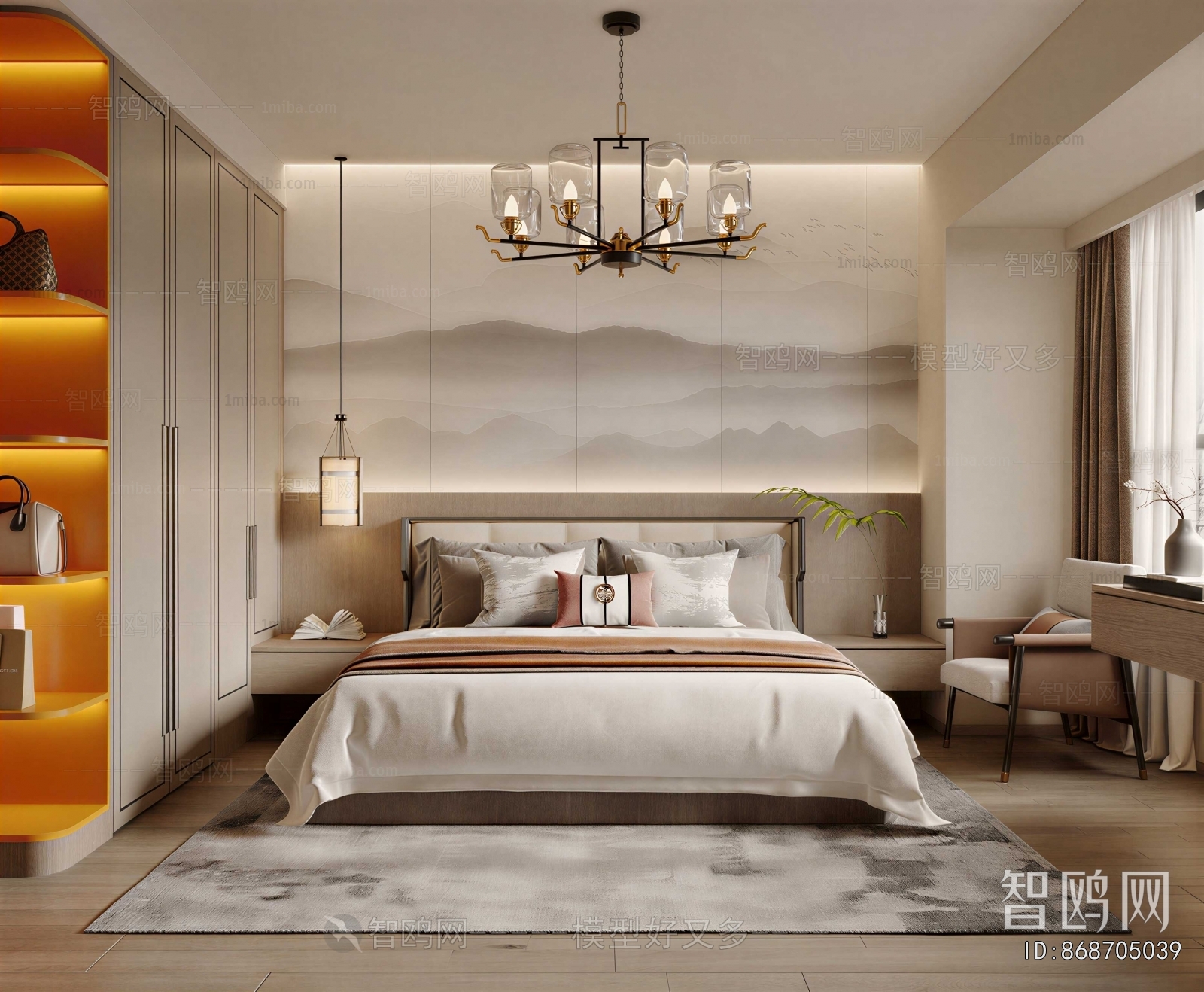 New Chinese Style Bedroom