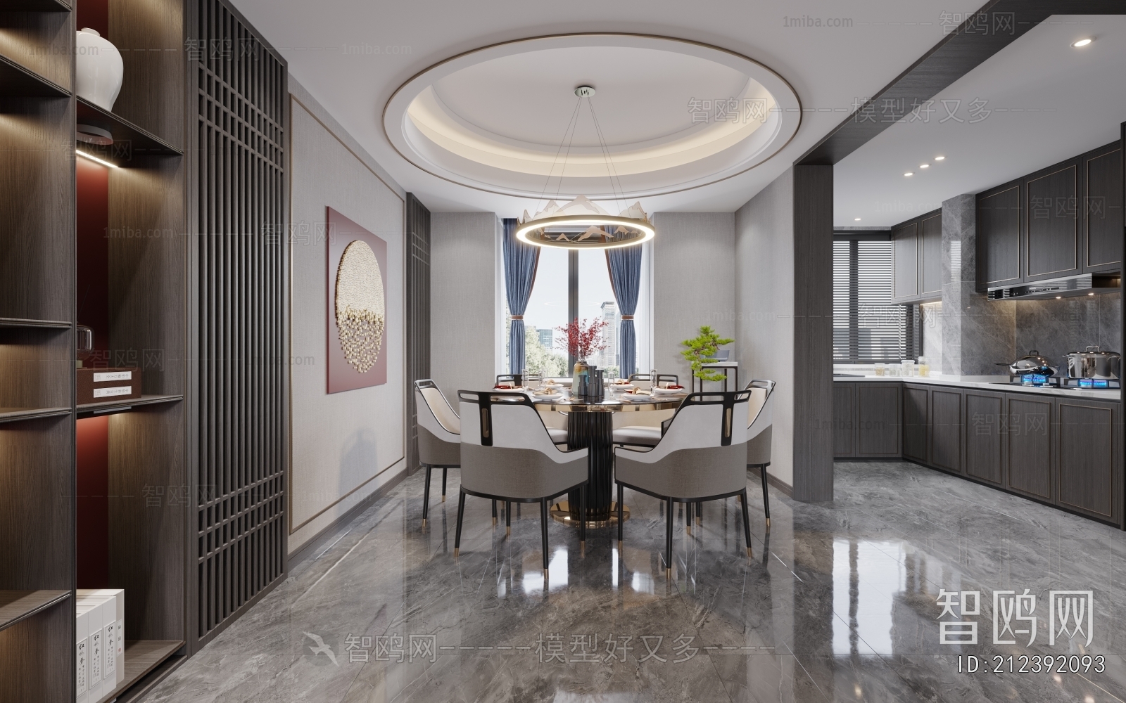 New Chinese Style A Living Room