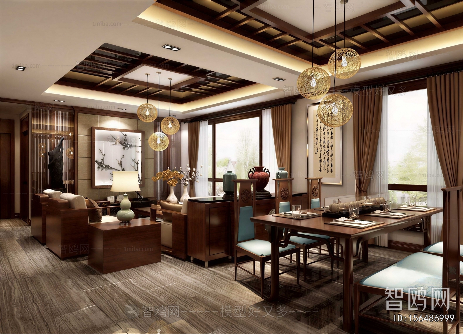 New Chinese Style Dining Room