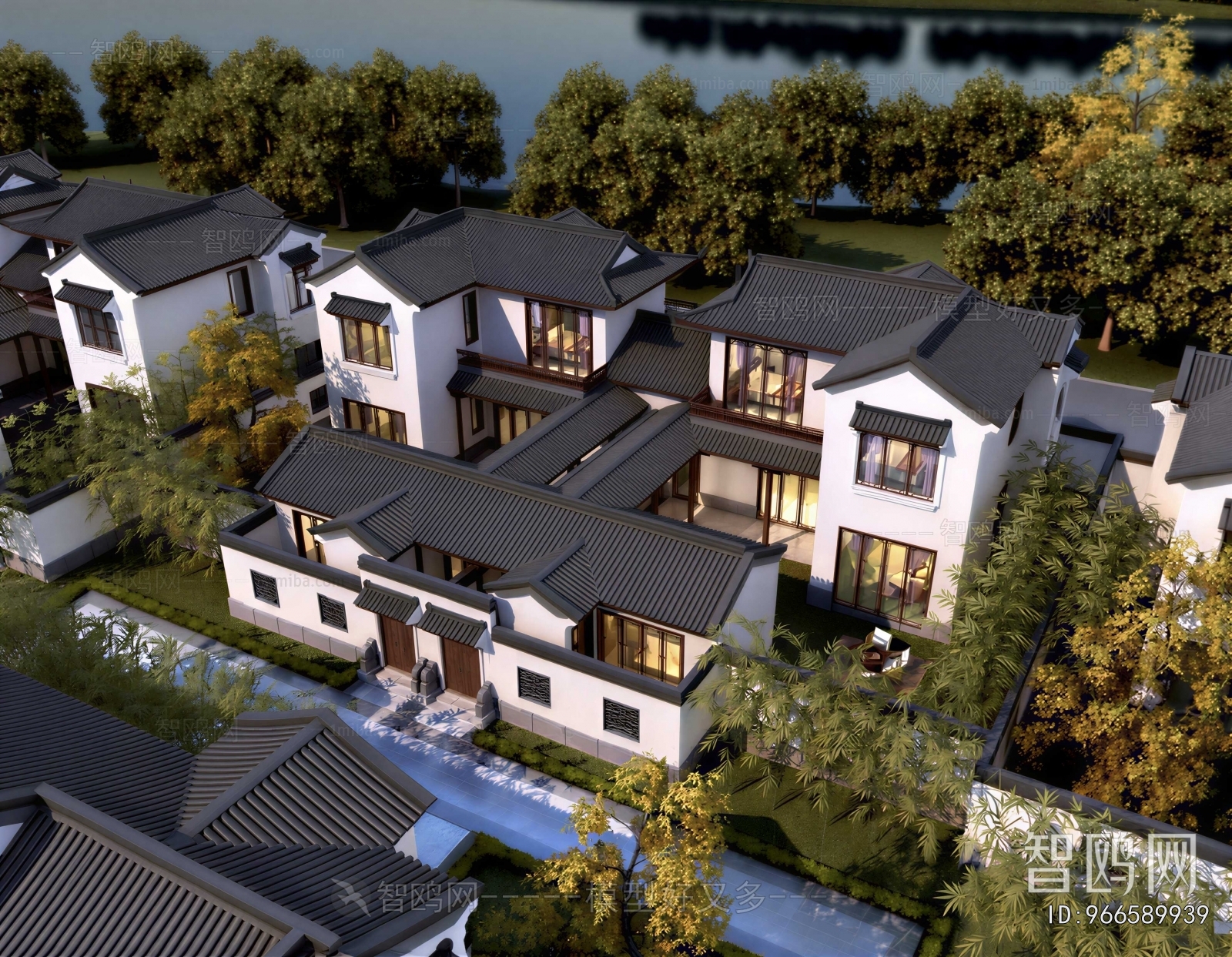 New Chinese Style Double Townhouse