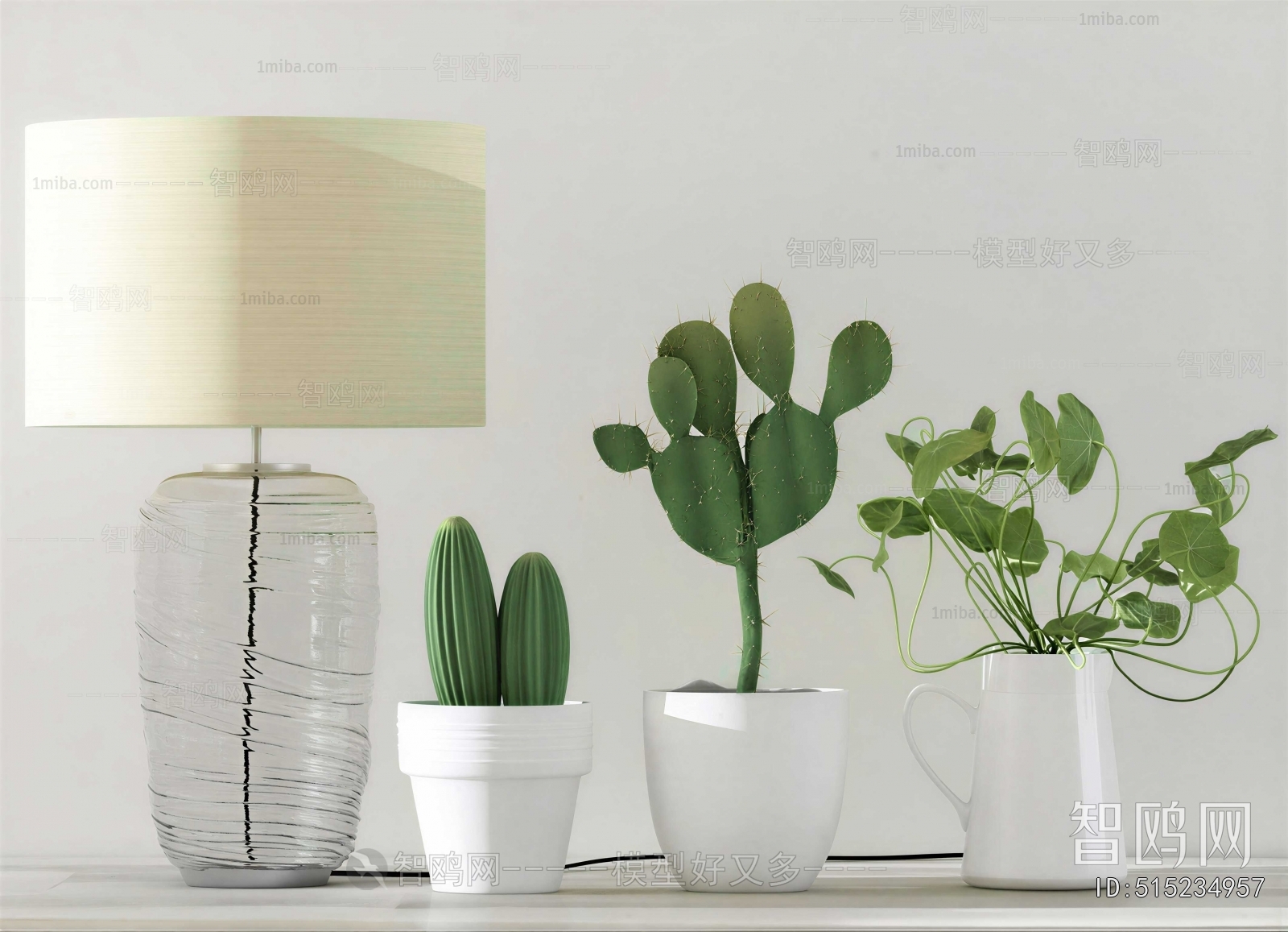 Modern Potted Green Plant