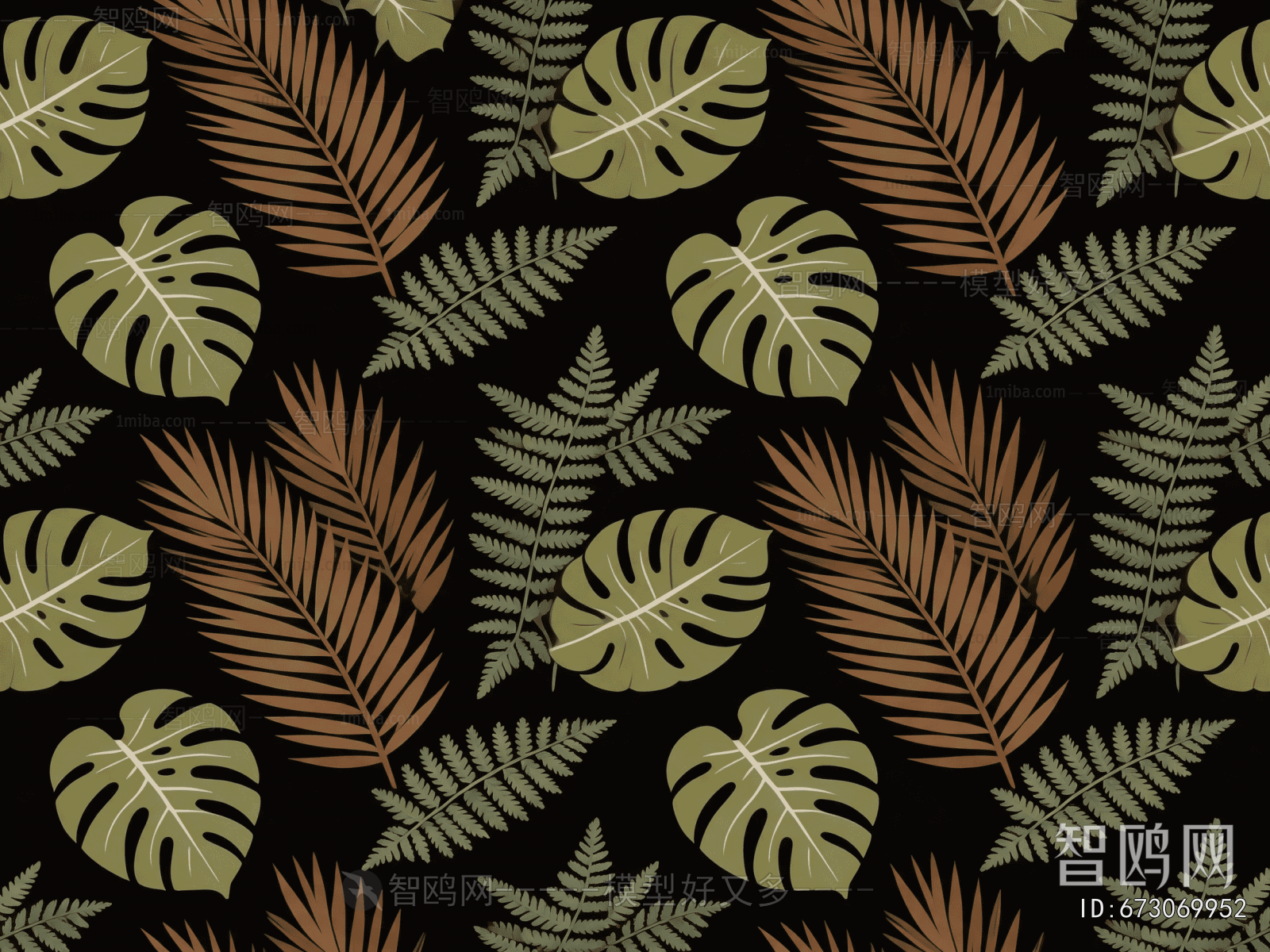 Animal And Plant Pattern Wallpaper