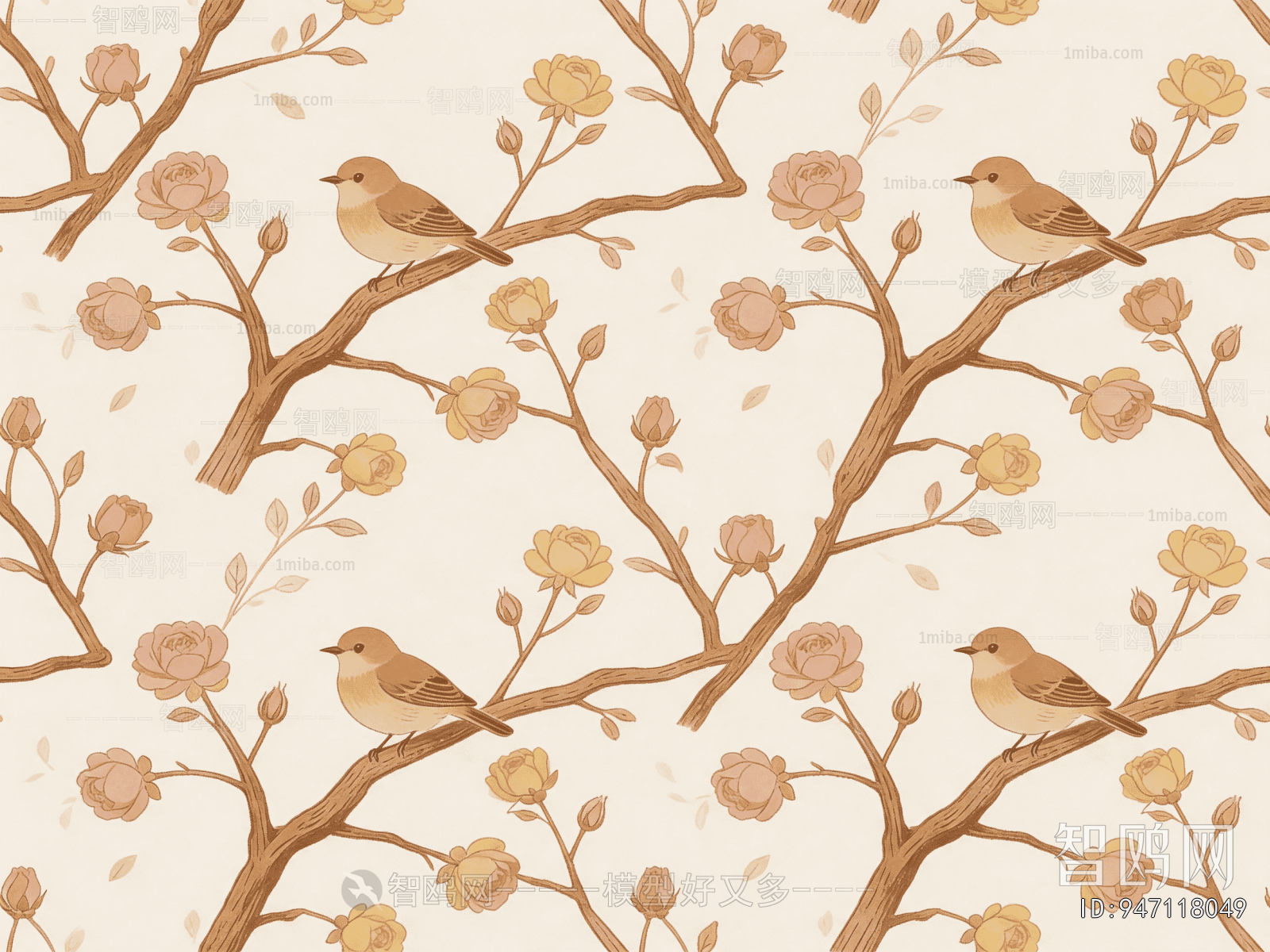 Animal And Plant Pattern Wallpaper