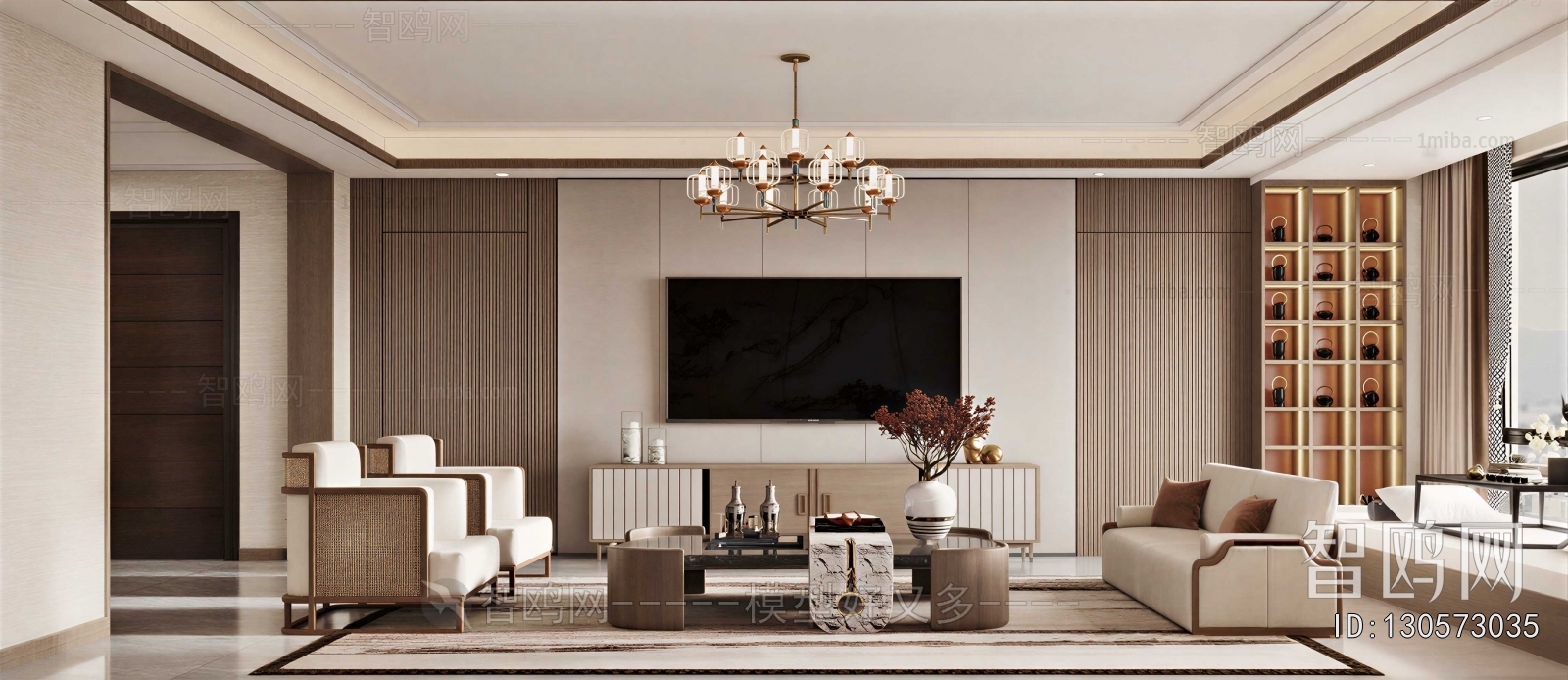 New Chinese Style A Living Room