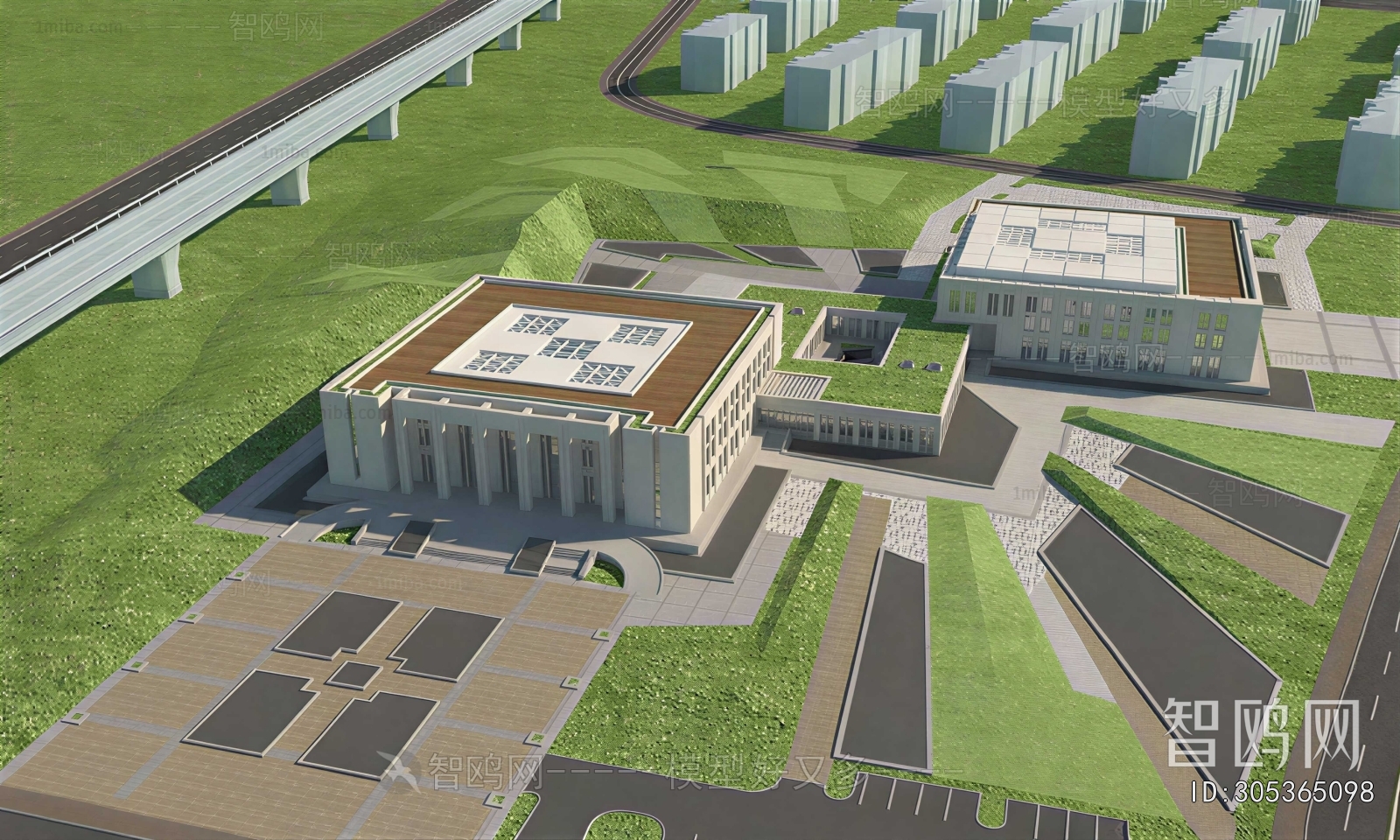 Modern Architectural Bird's-eye View Planning