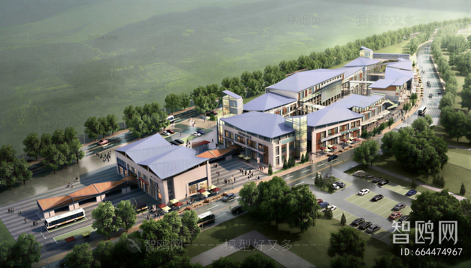 Modern Architectural Bird's-eye View Planning